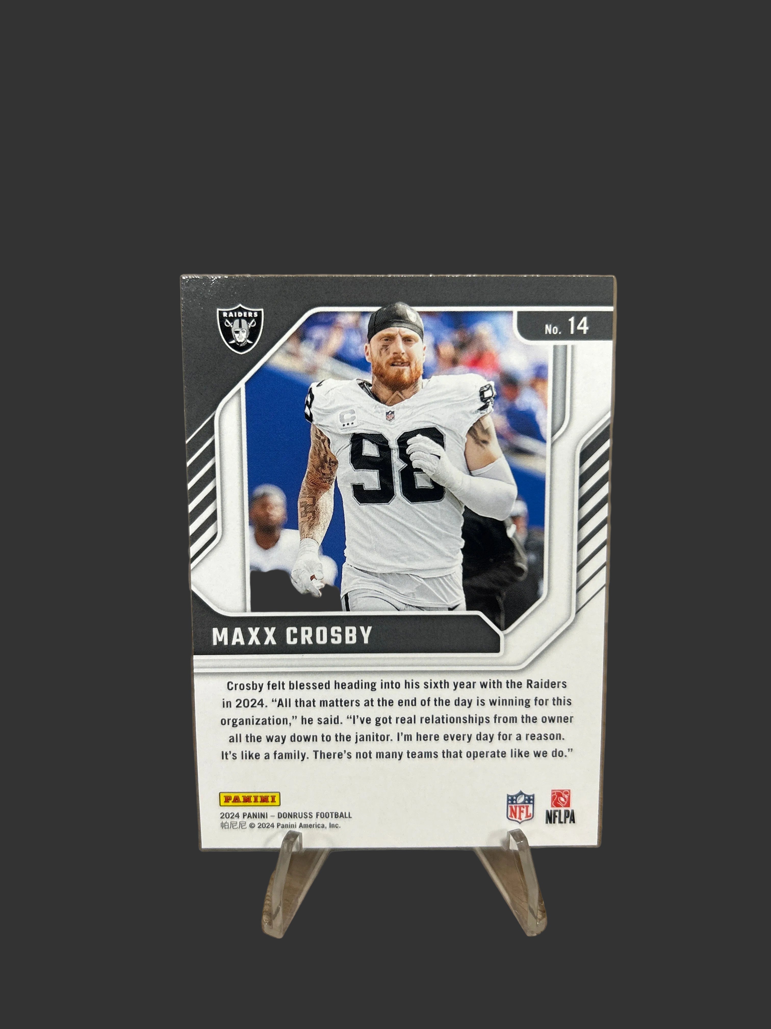 2024 Donruss #14 Maxx Crosby Elite Series Las Vegas Raiders
