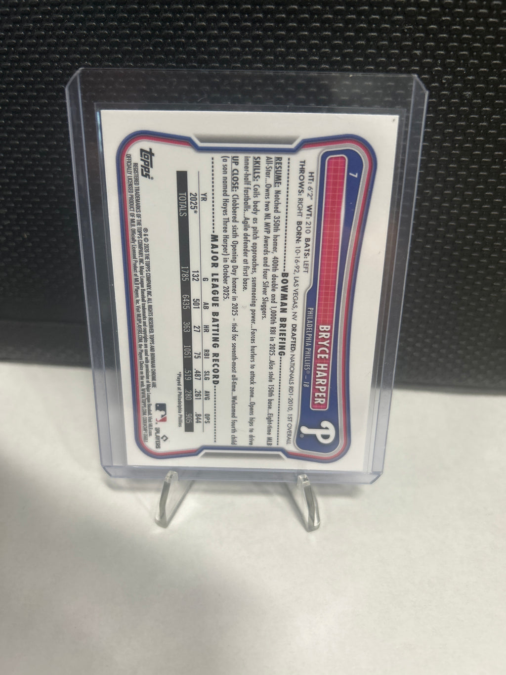 2026 Bowman - Bryce Harper Chrome Mojo Refractor Philadelphia Phillies #7