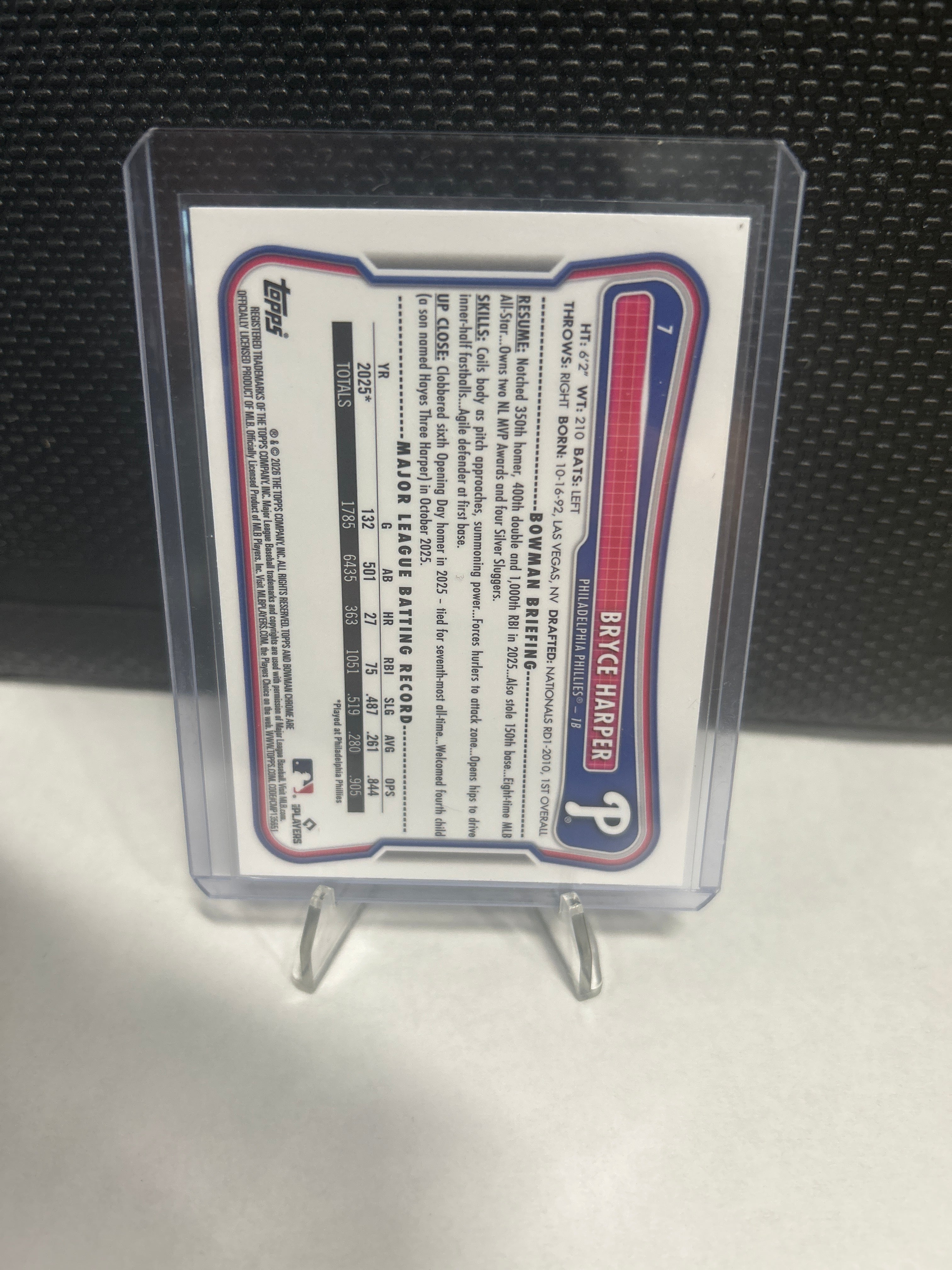 2026 Bowman - Bryce Harper Chrome Mojo Refractor Philadelphia Phillies #7