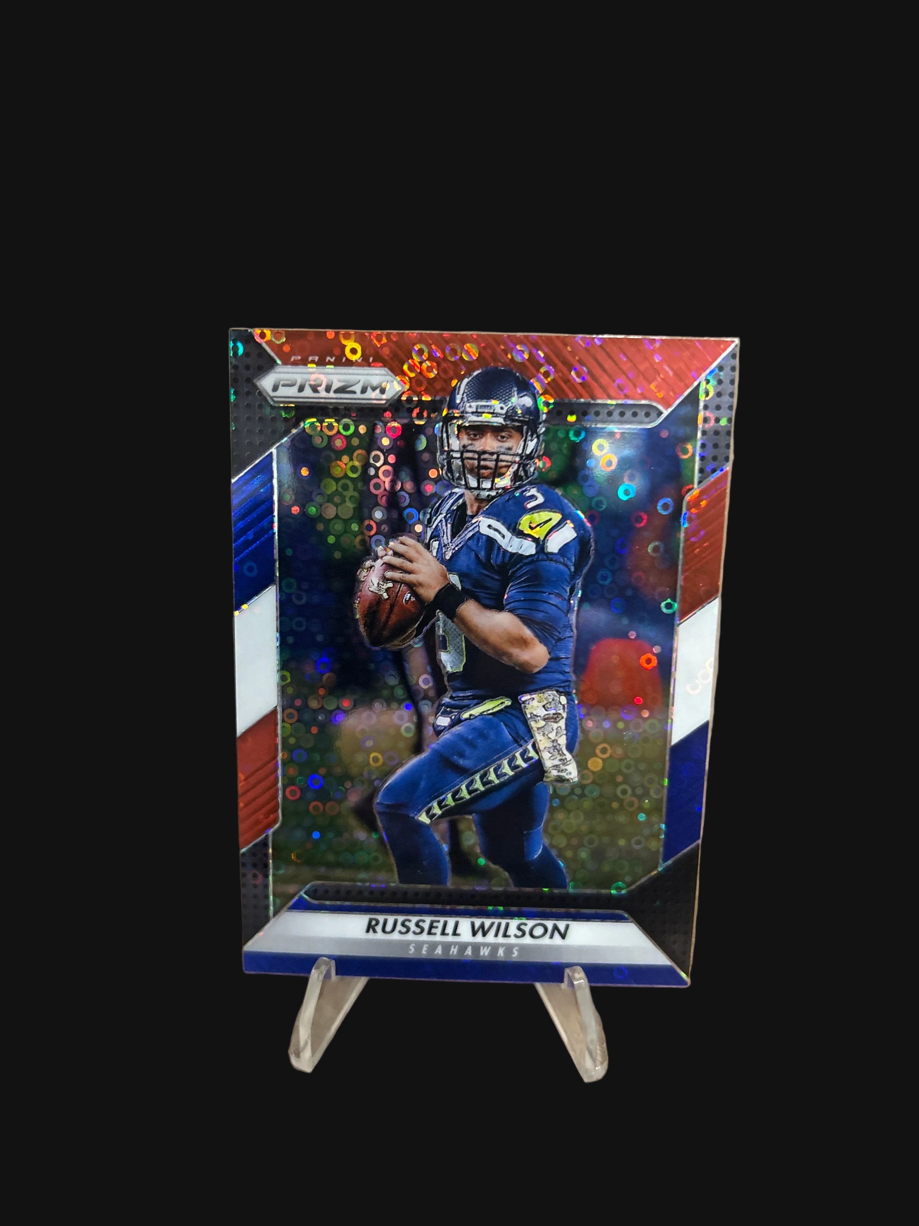2016 Russell Wilson Panini Prizm Red White and Blue Prizm  #193 Seahawks