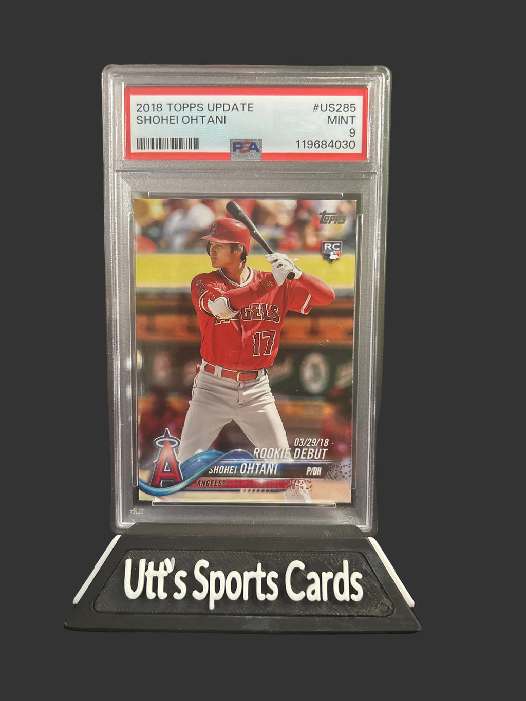 2018 TOPPS UPDATE #US285 SHOHEI OHTANI ROOKIE RC PSA 9