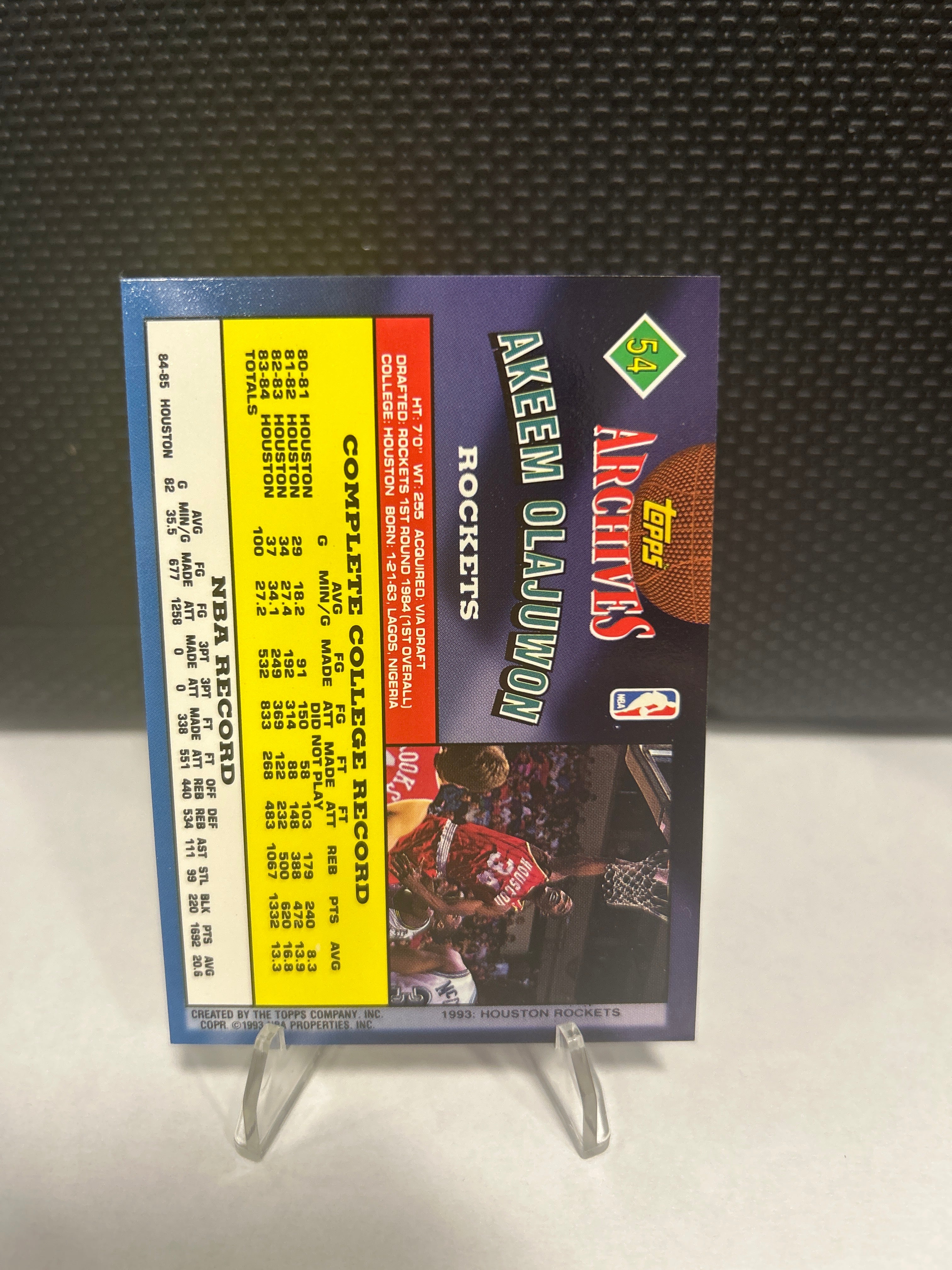 1993 Topps Archives #54 Akeem Olajuwon (HOF) Houston Rockets
