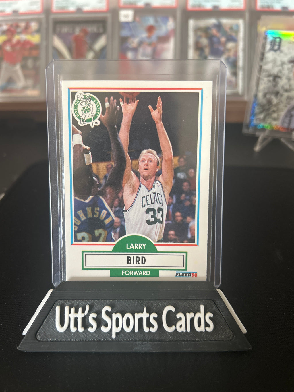 1990 Fleer #8 LARRY BIRD Boston Celtics NBA Basketball Trading Card NM!