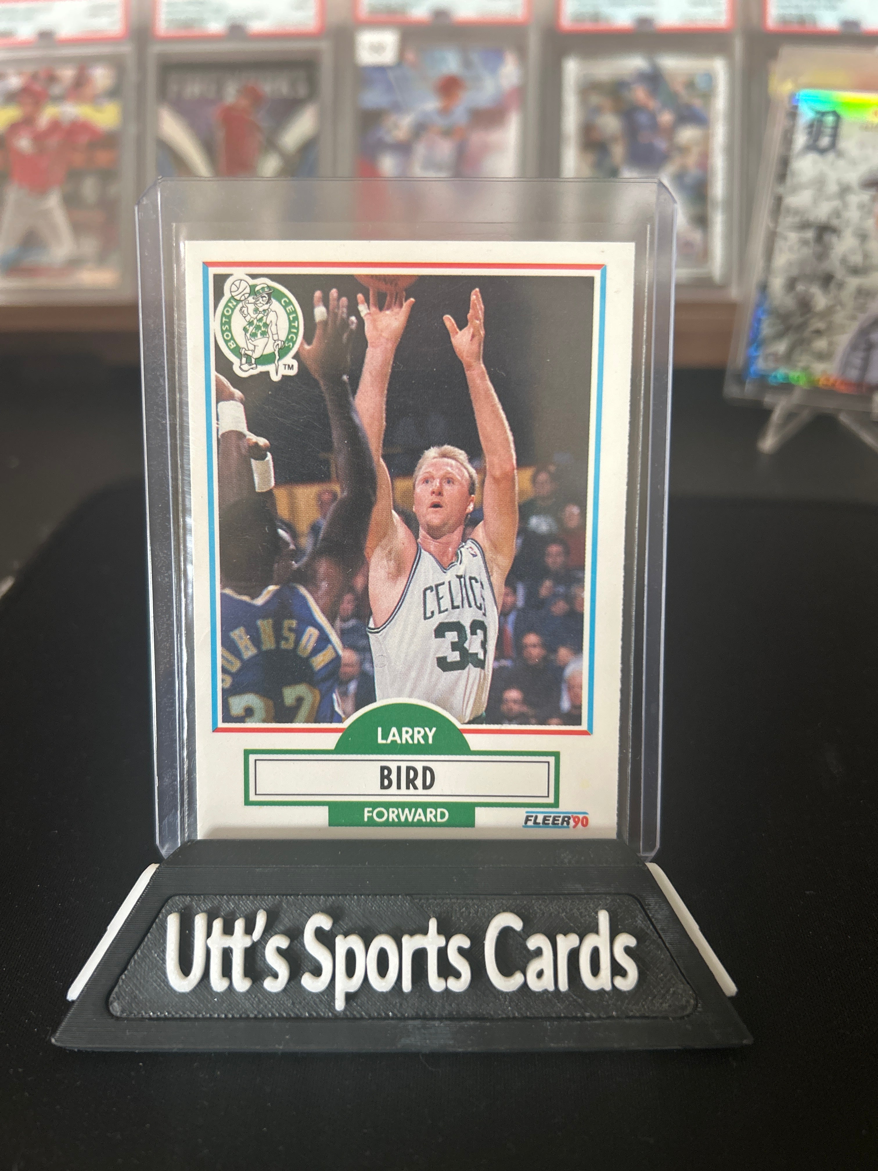 1990 Fleer #8 LARRY BIRD Boston Celtics NBA Basketball Trading Card NM!
