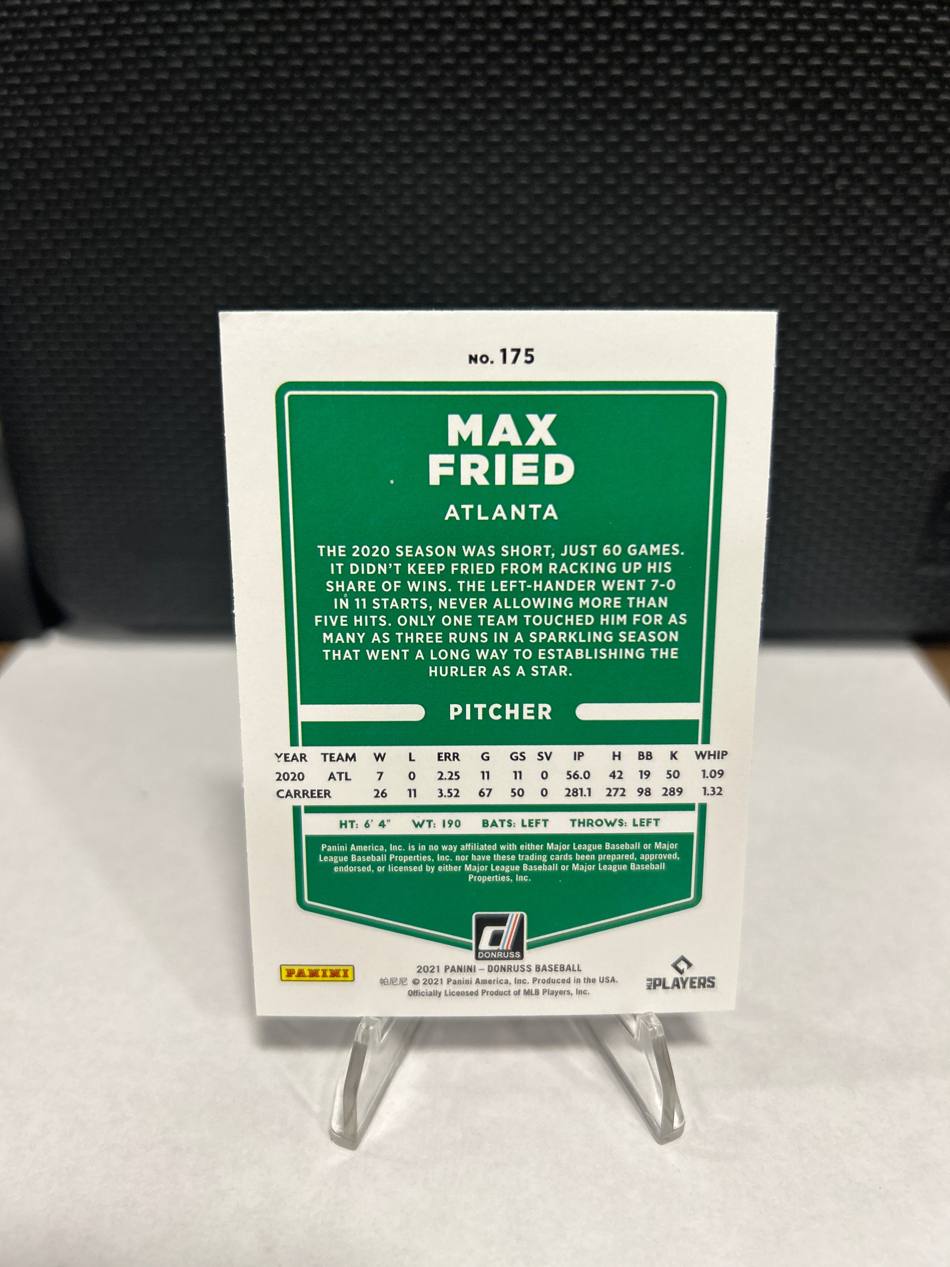 2021 Donruss Baseball Max Fried Atlanta Braves Holo Red Parallel #175