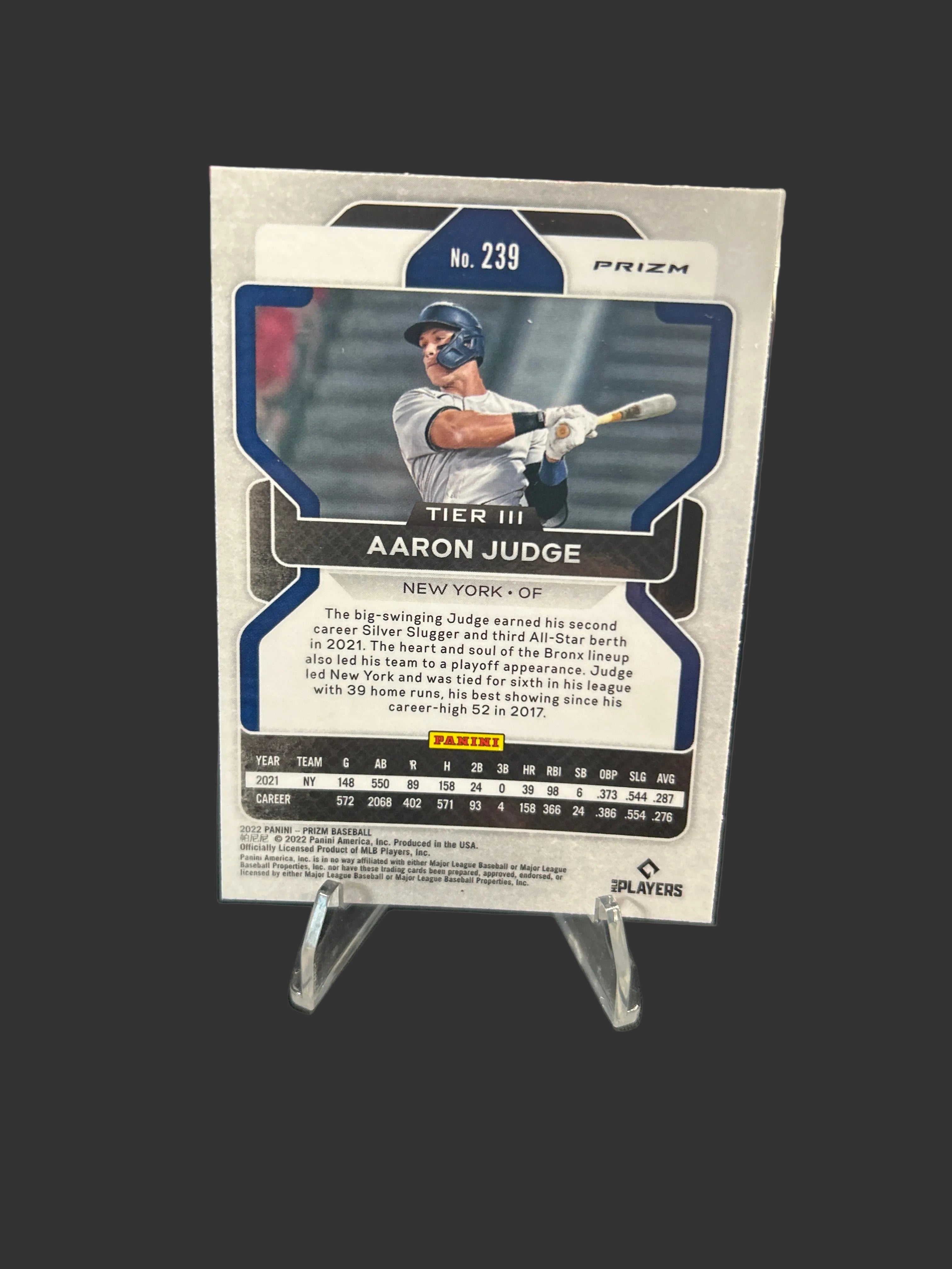 2022 Panini Prizm - Tier III Aaron Judge #239 Red White & Blue Prizm