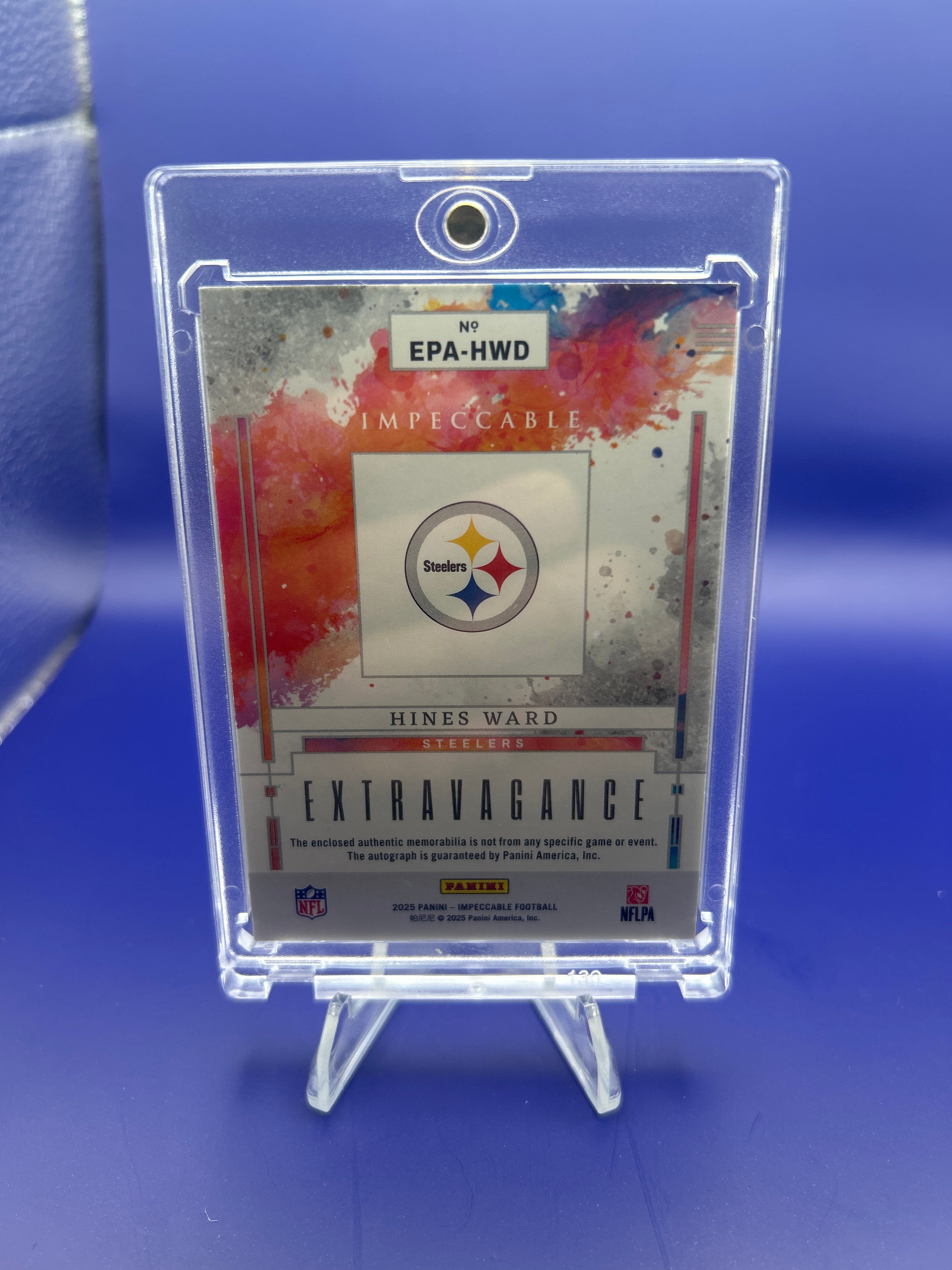 2025 Panini Impeccable Hines Ward Extravagance Retired Dual Color Patch Auto #EPA-HWD /35