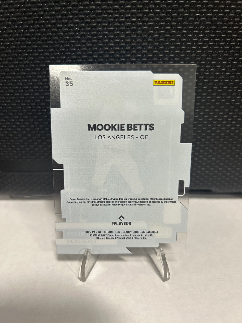 Mookie Betts 2022 Chronicles Clearly Donruss #35 - Dodgers