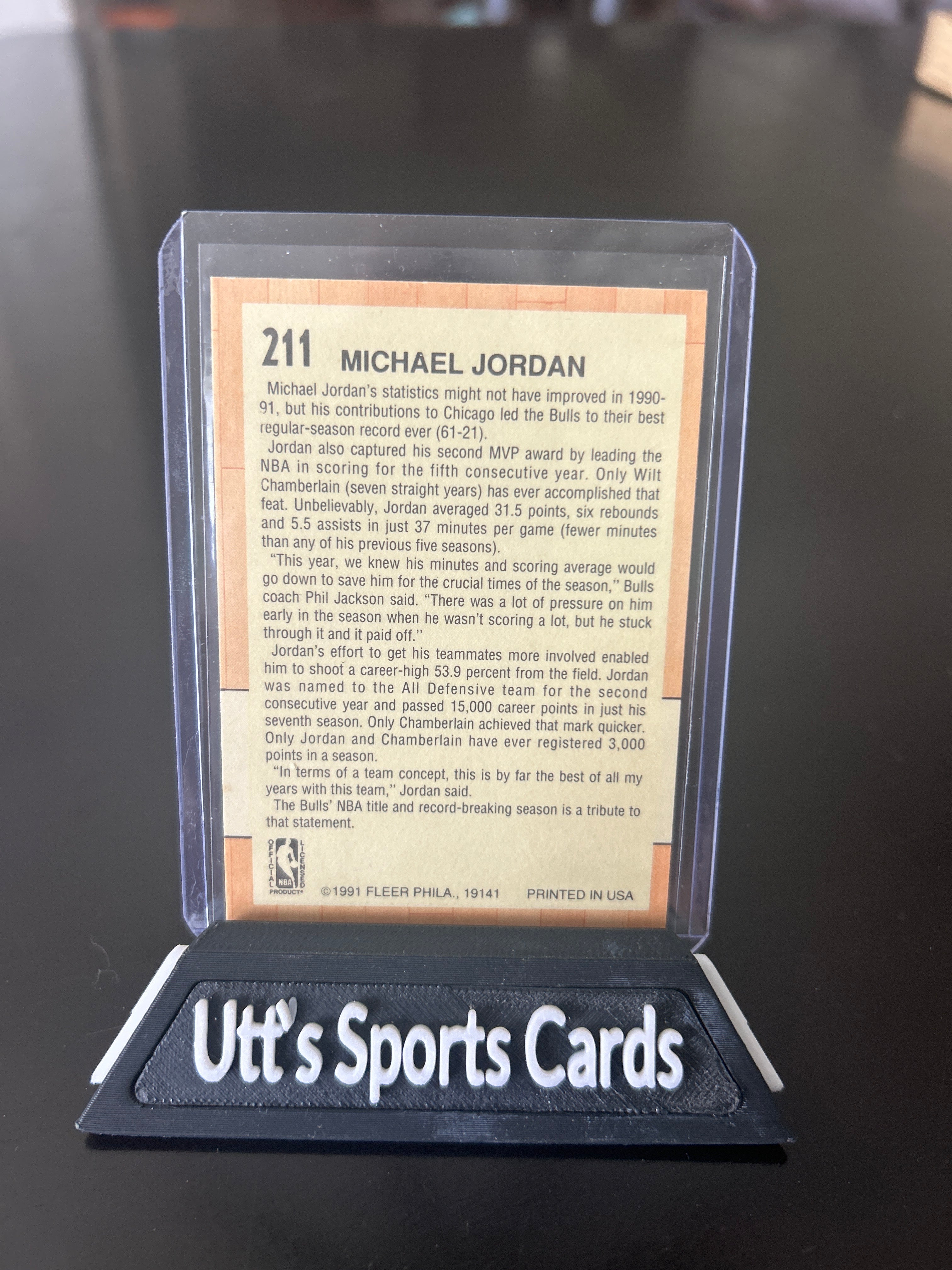Michael Jordan Fleer 1991 All-Star Team Card #211 Rare HOF 🐐 Chicago Bulls!