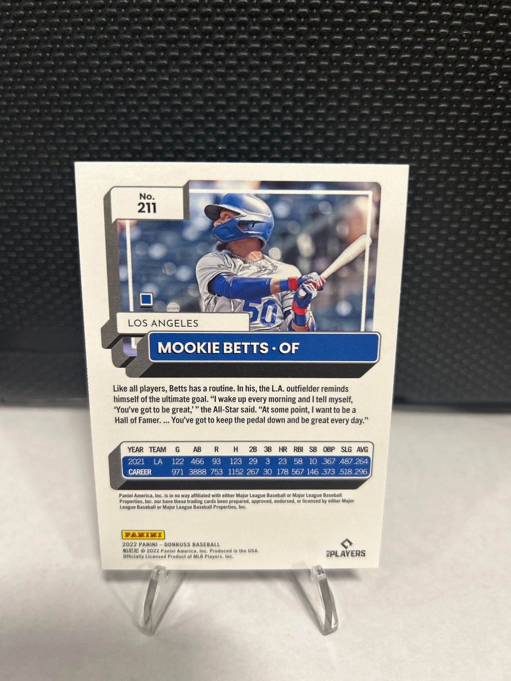 2022 Donruss Mookie Betts Orange Foil #211