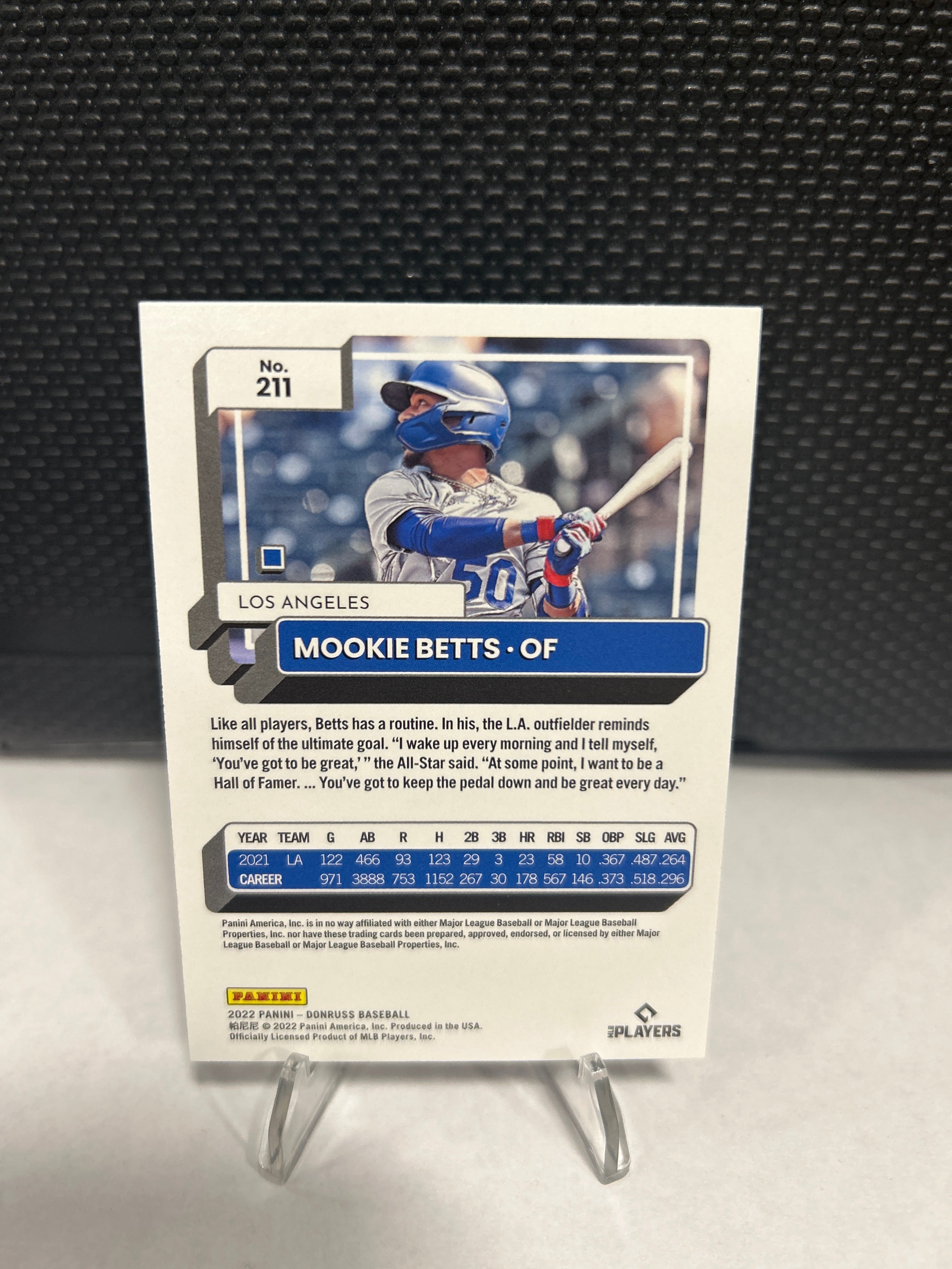 2022 Donruss Mookie Betts Orange Foil #211