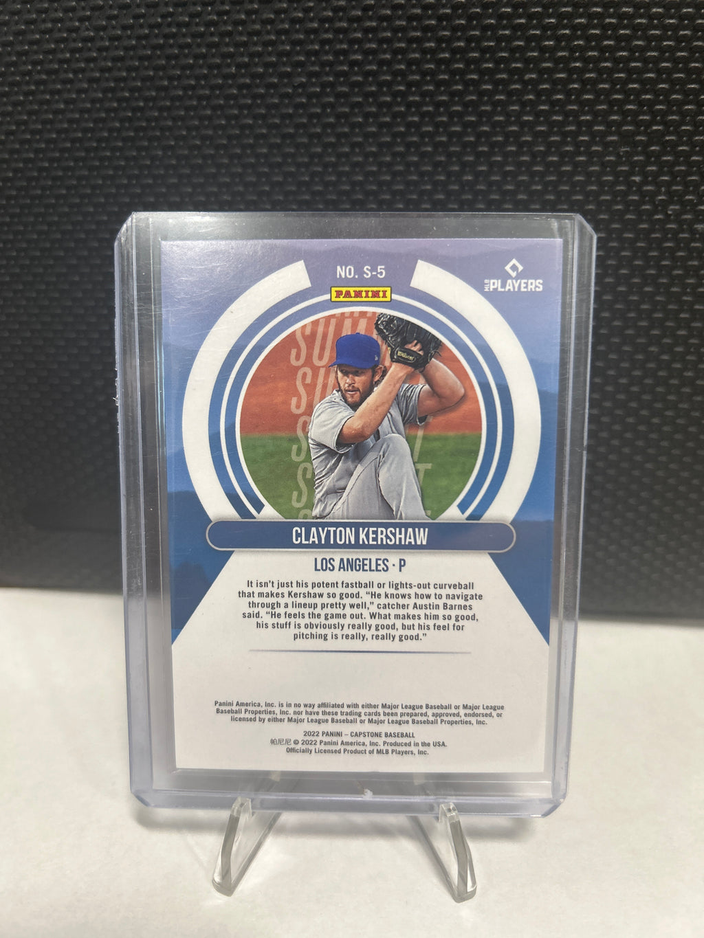 2022 Panini Capstone Summit Card of Clayton Kershaw - LA Dodgers