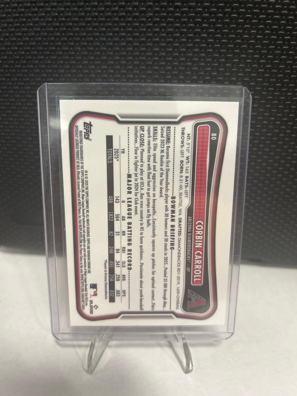 2026 Bowman Chrome Baseball Corbin Carroll #80 Mojo Refractor