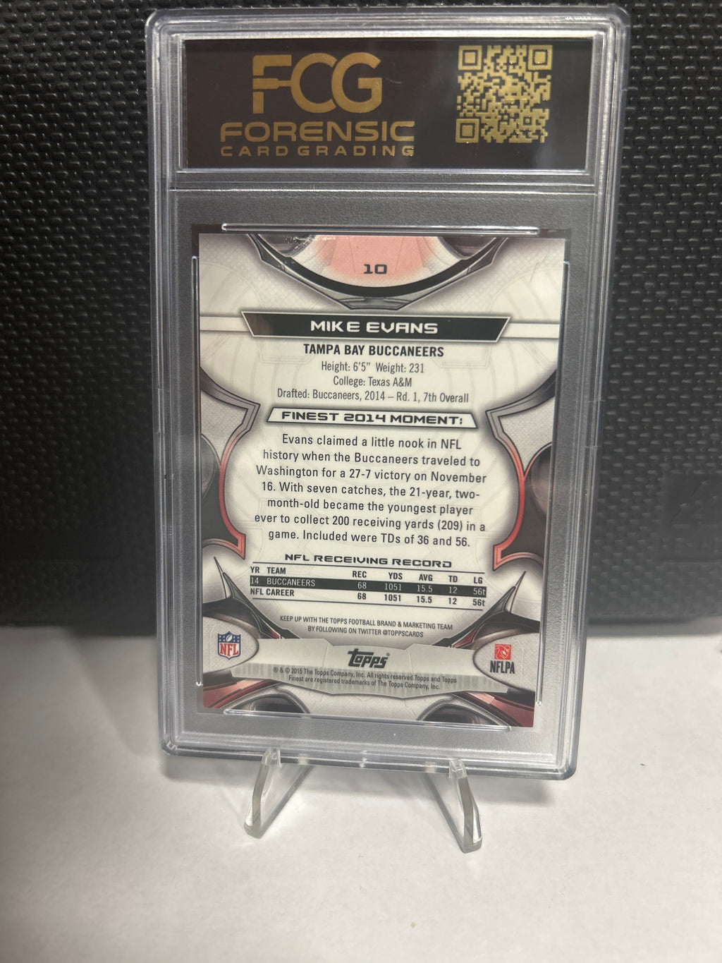 Mike Evans 2015 Topps Finest /150 Gold Refractor 2nd Year #10 Buccaneers FCG 9.5