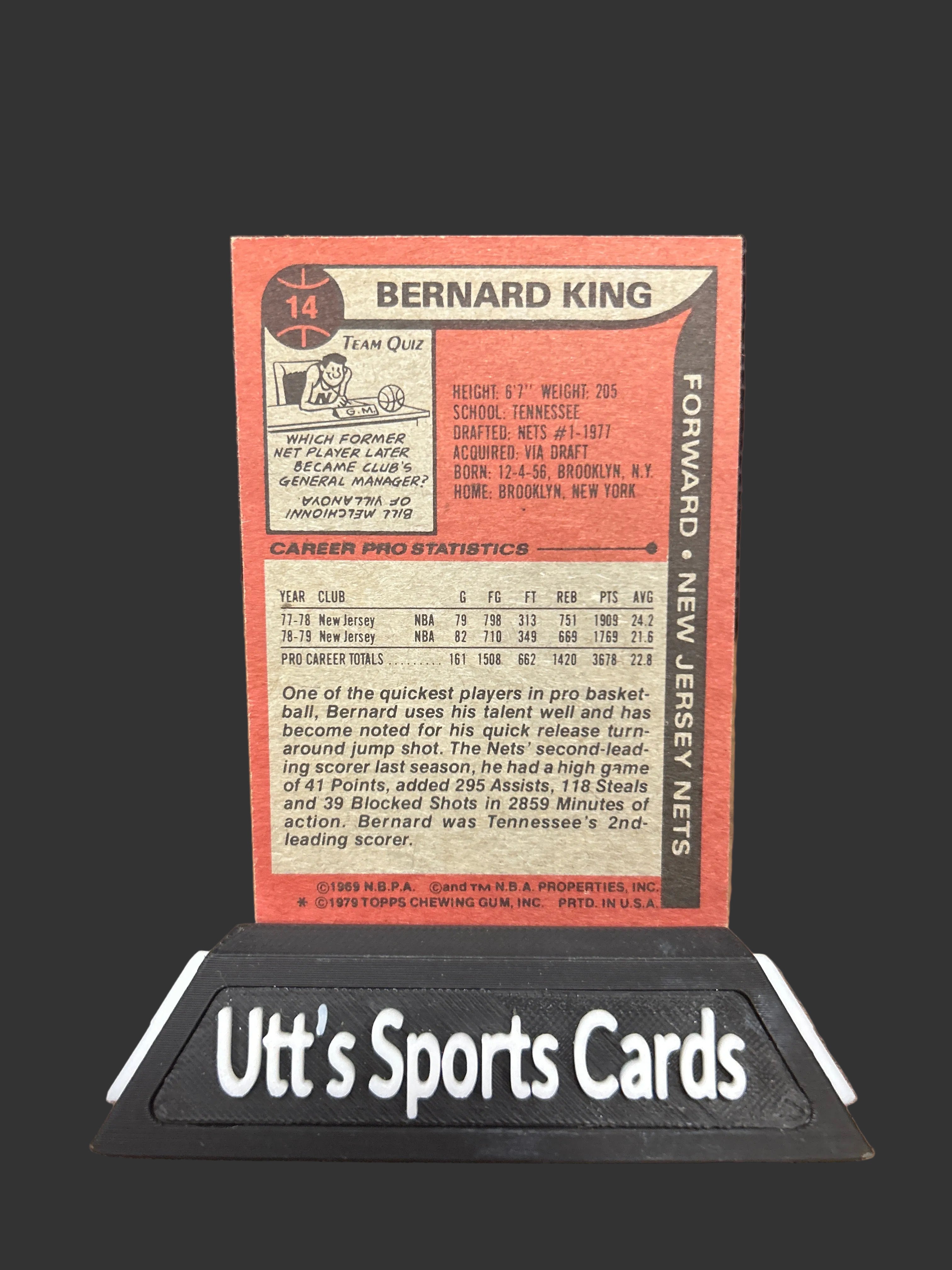 1979 Topps Bernard King Nets #14 NM Basketball Card
