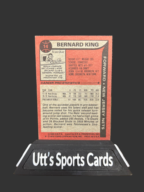 1979 Topps Bernard King Nets #14 NM Basketball Card