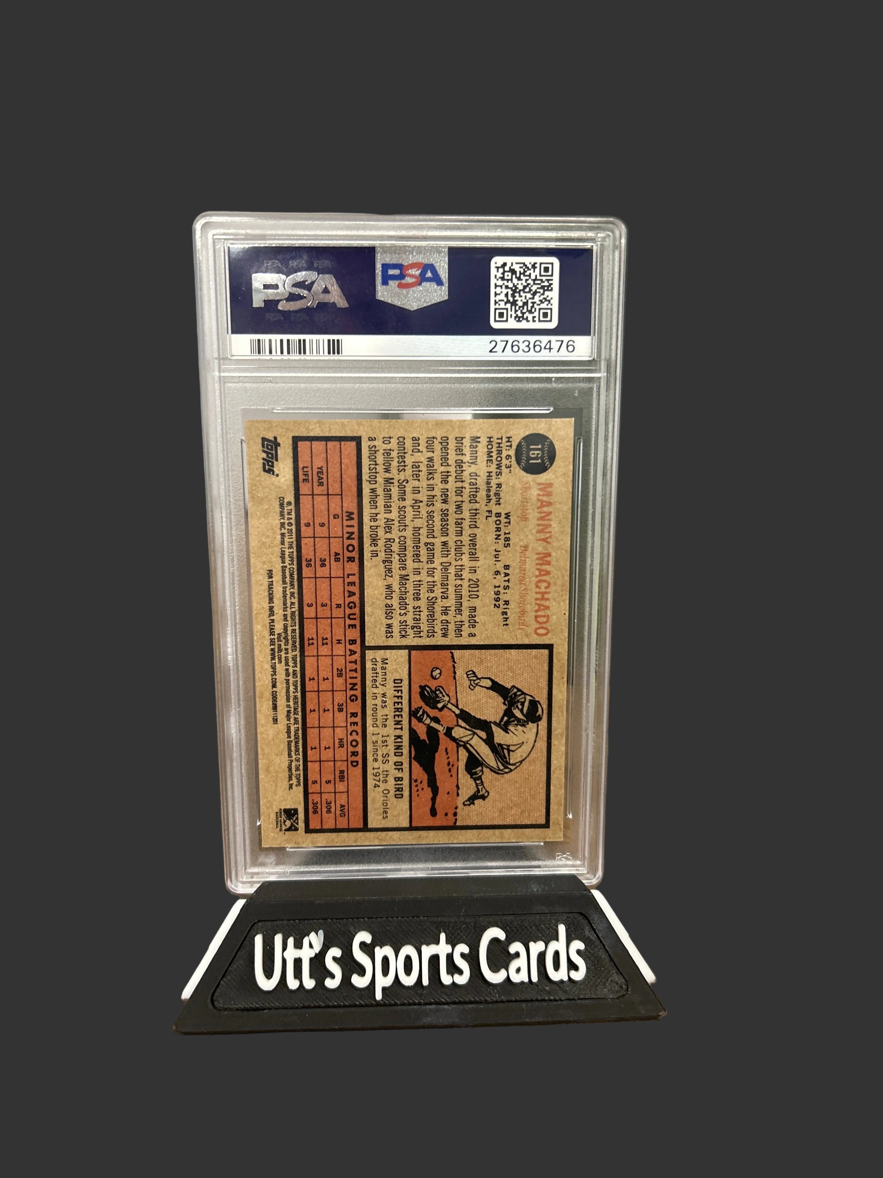 MANNY MACHADO ROOKIE 2011 TOPPS HERITAGE MINOR LEAGUE EDITION PSA 10 🔥 GEM MT