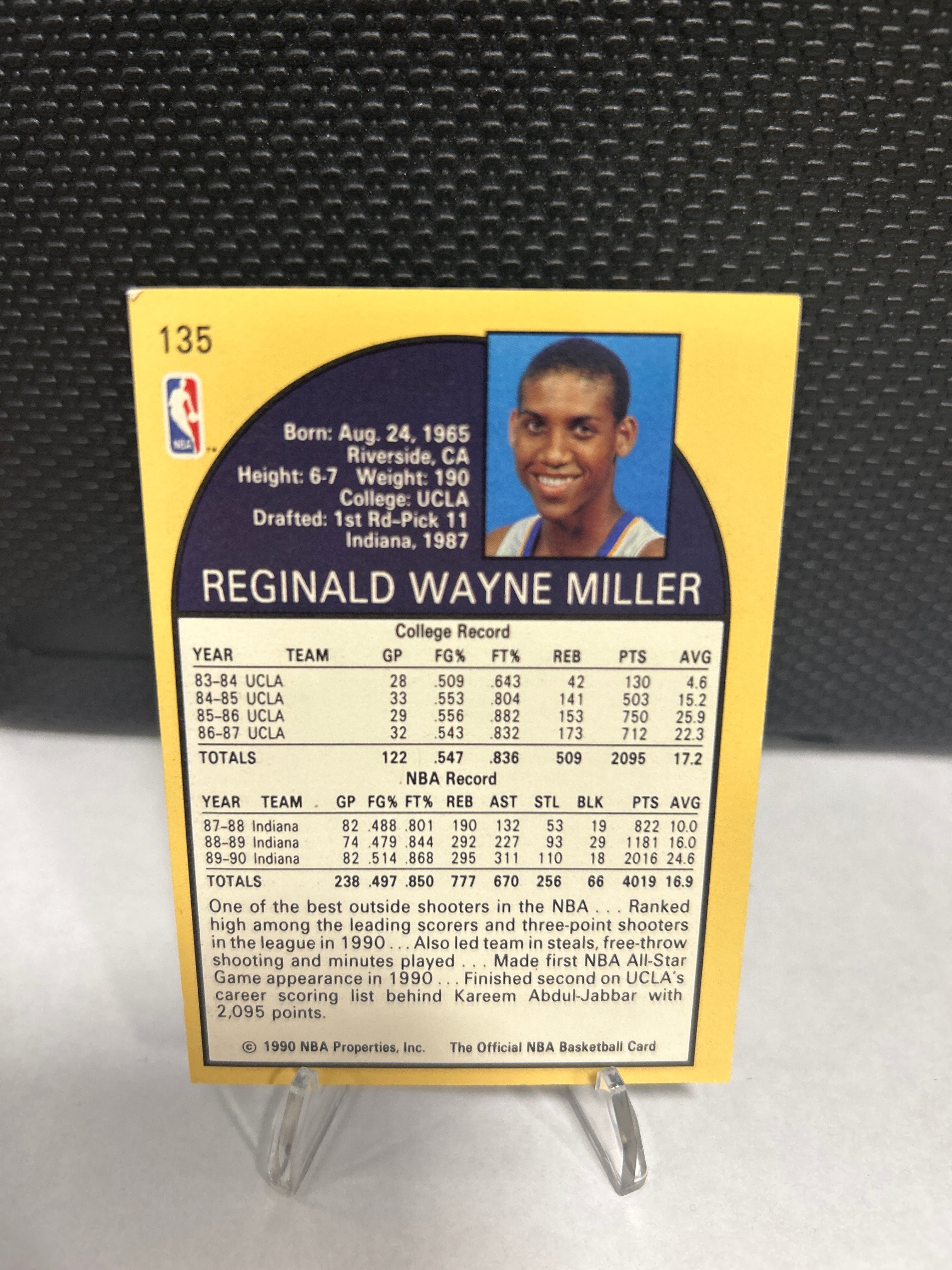 REGGIE MILLER 1990 NBA Hoops Basketball #135 Indiana Pacers