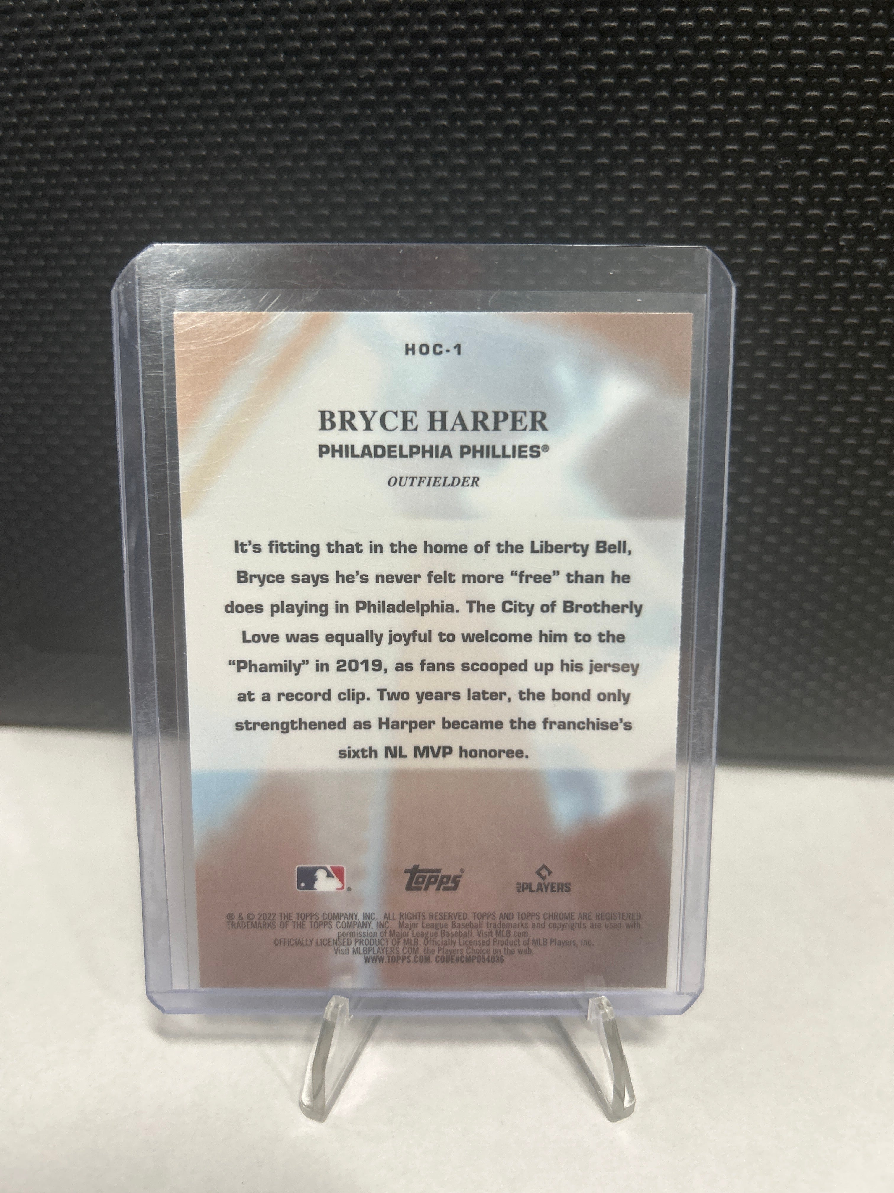 2022 Topps Chrome Bryce Harper Heart of the City Philadelphia #HOC-1 Phillies