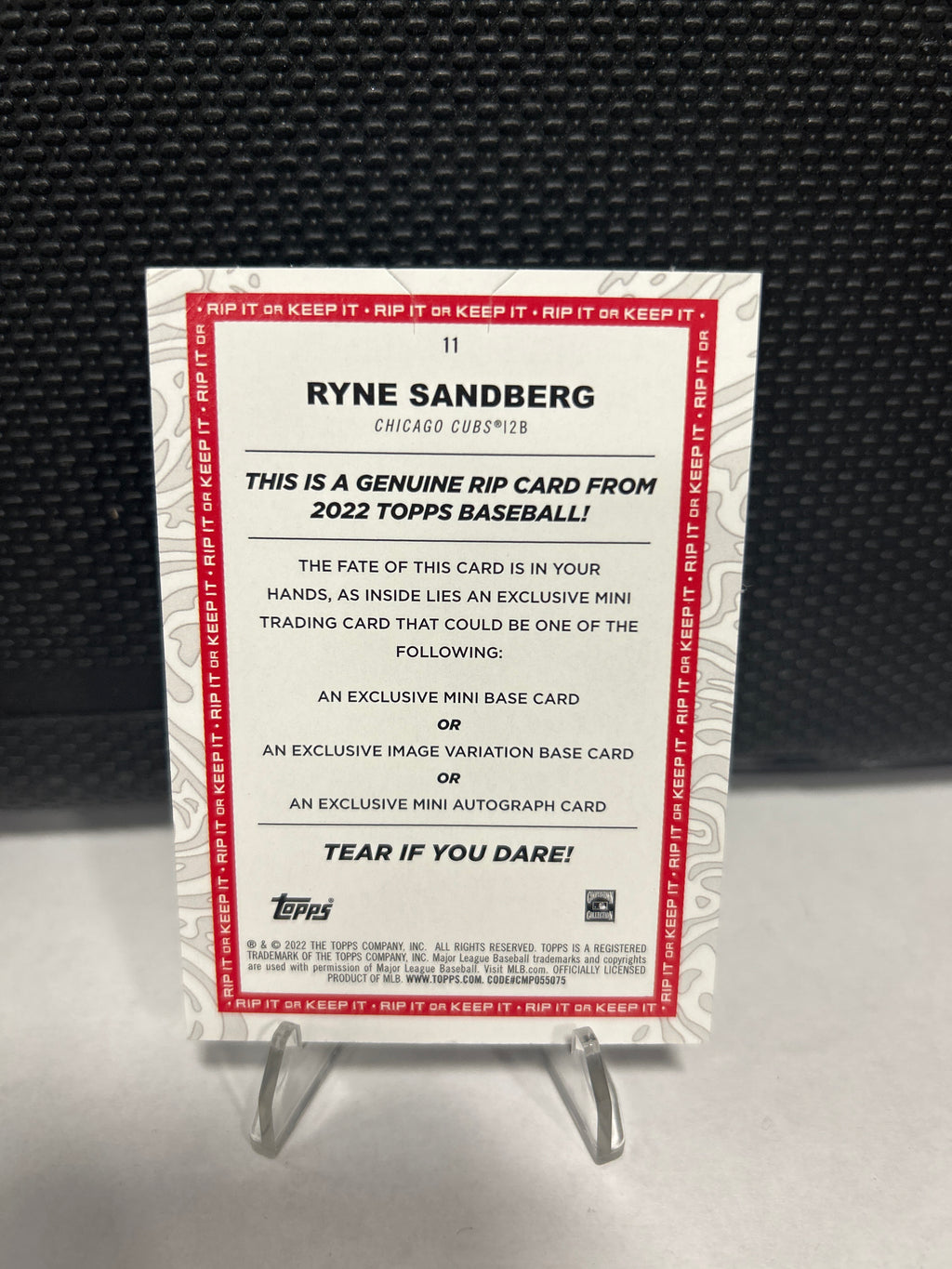 2022 Topps RIP #11 Ryan Sandberg RIPPED /99