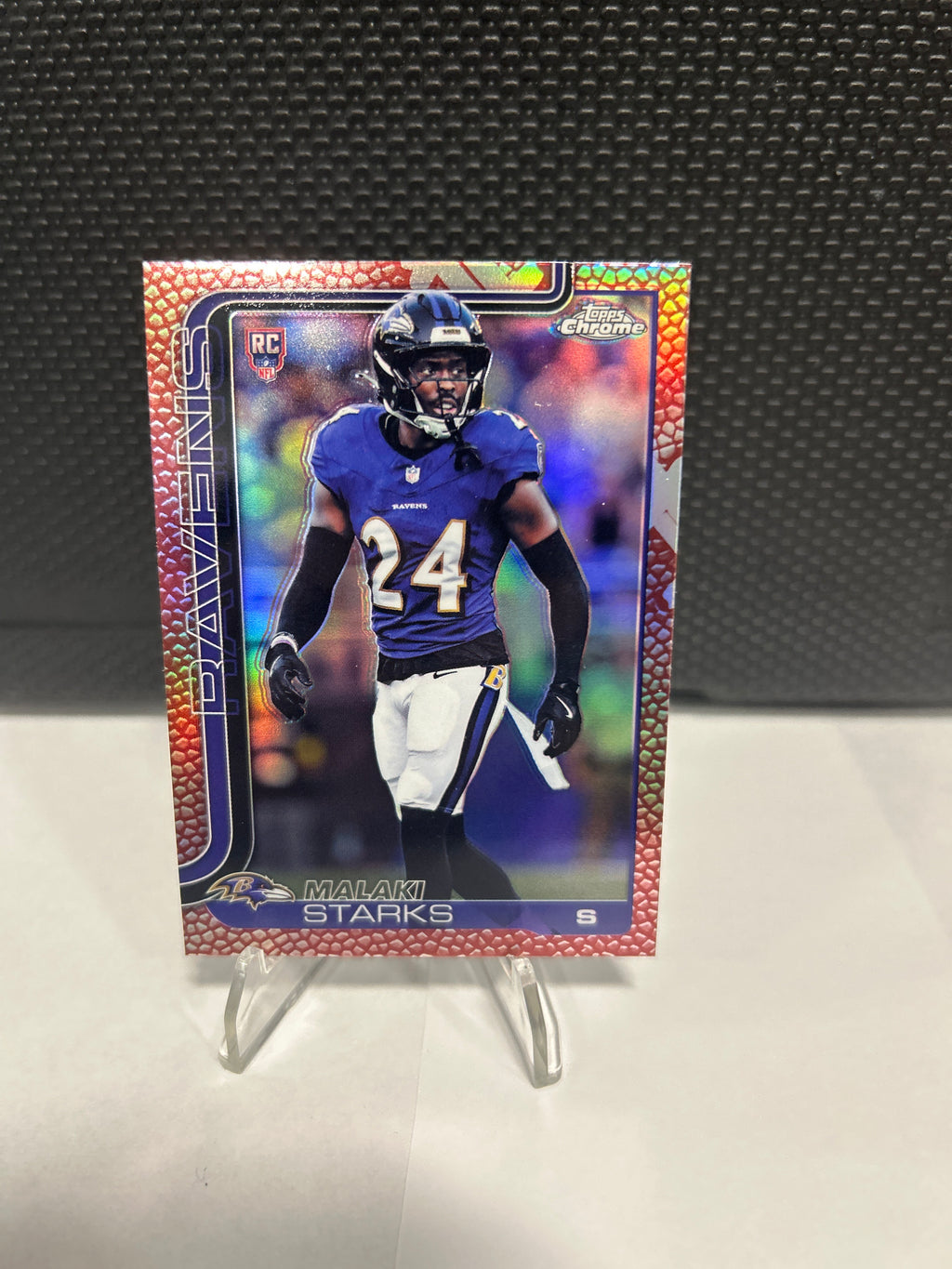 2025 Topps Chrome Football - Malaki Starks- Leather Refractor Baltimore Ravens