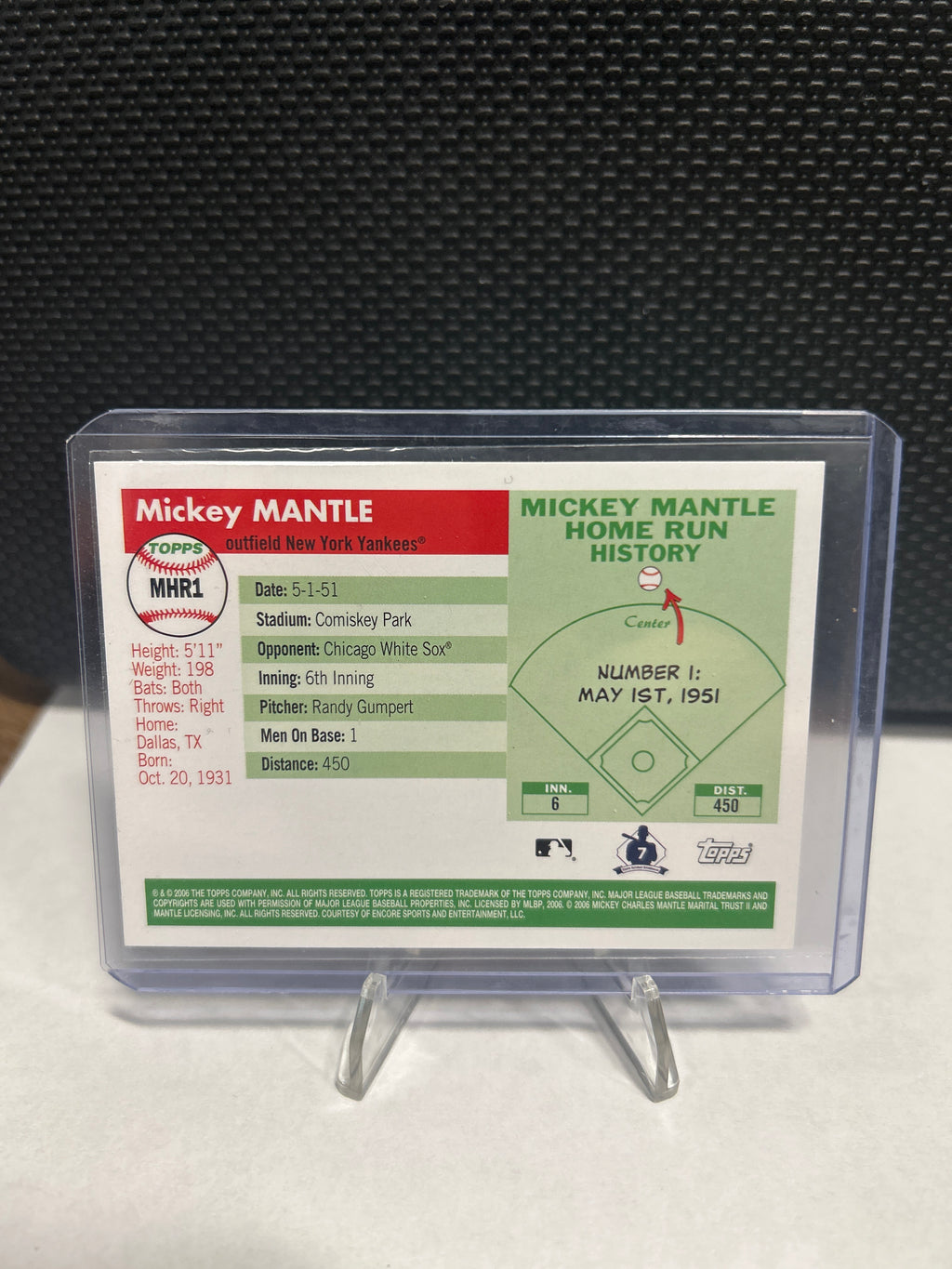 2008 Topps Mickey Mantle Home Run HR#1 MHR1 NrMT