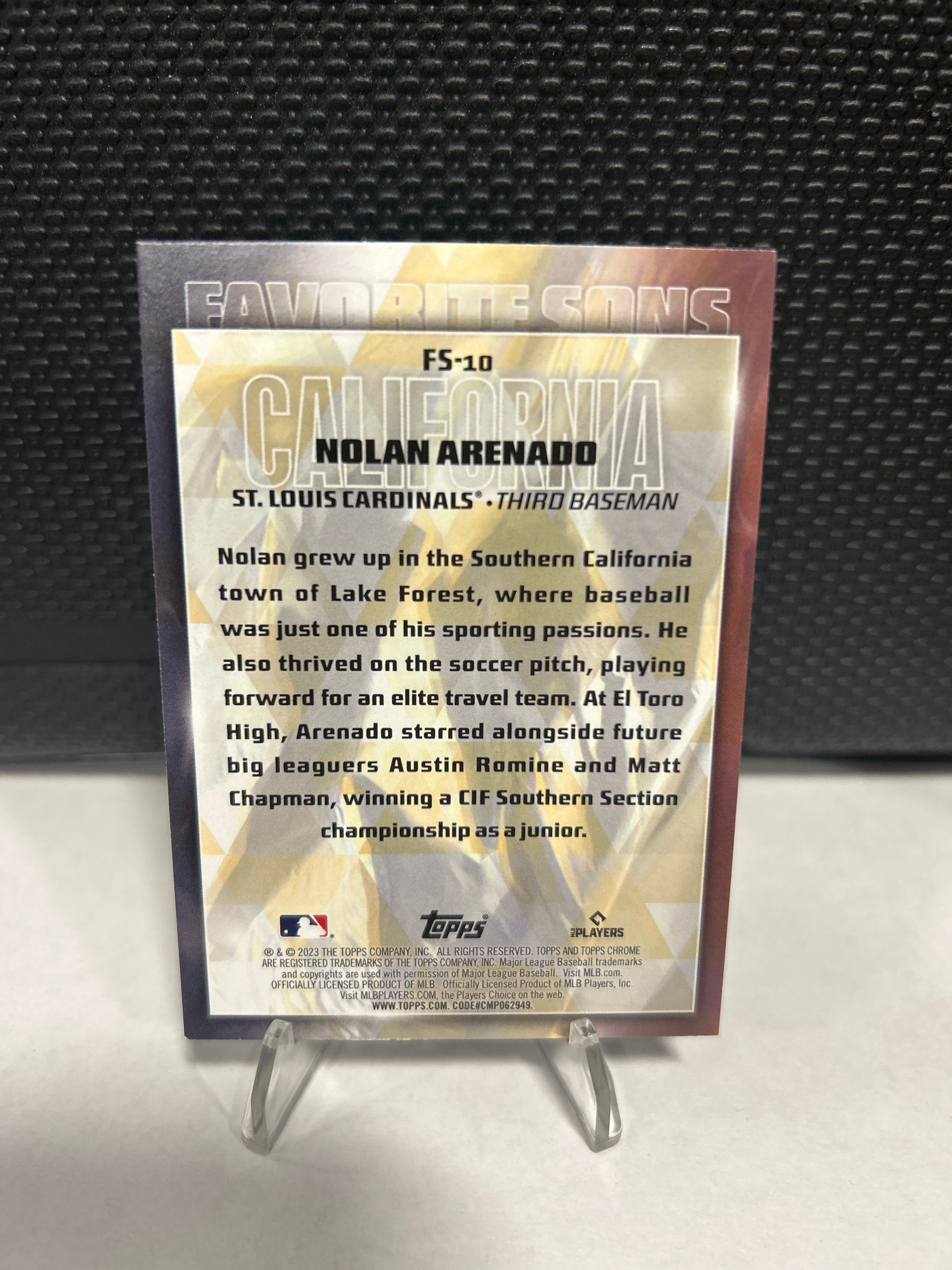 2023 Topps #FS-10 Nolan Arenado Favorite Sons