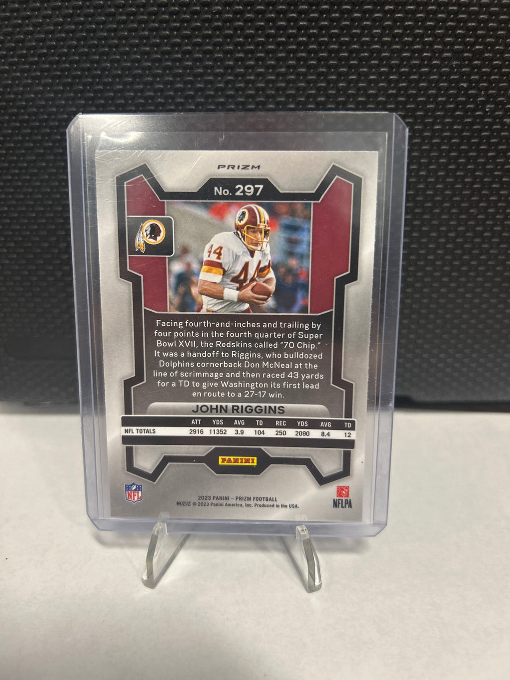 2023 Panini Prizm Football JOHN RIGGINS Red White & Blue Prizm SP REDSKINS #297