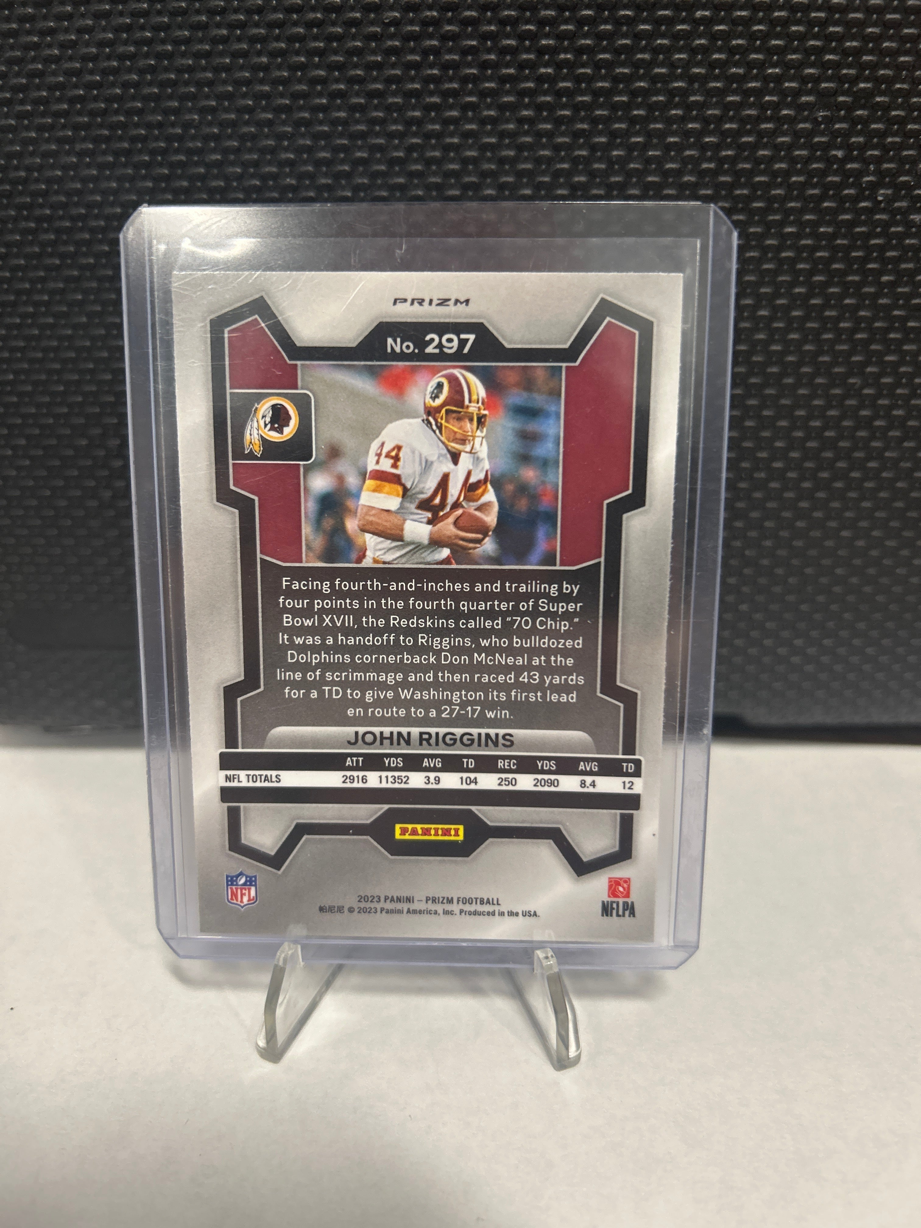 2023 Panini Prizm Football JOHN RIGGINS Red White & Blue Prizm SP REDSKINS #297