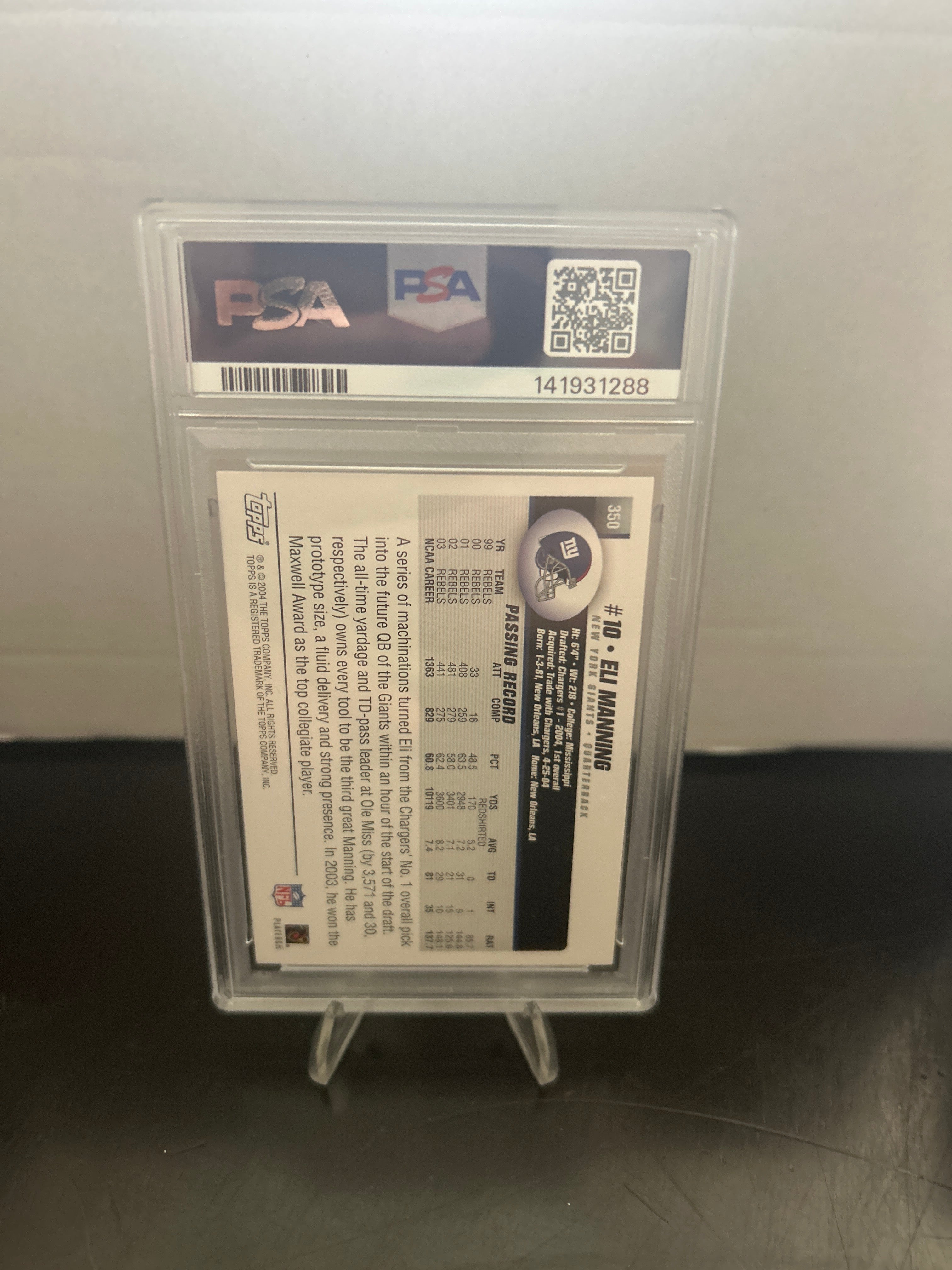 2004 Topps Collection Eli Manning Rookie #350 New York Giants  PSA 9