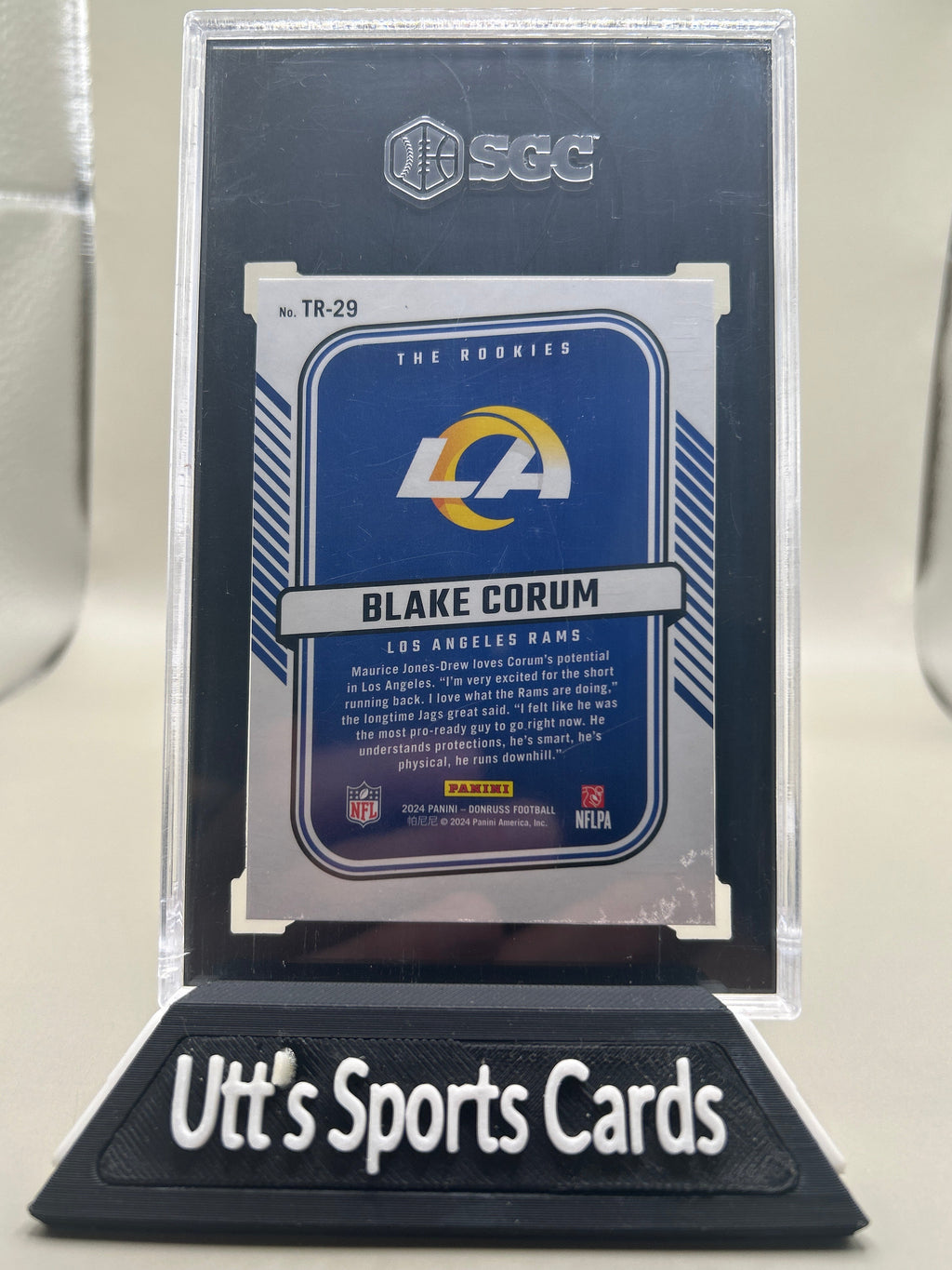 2024 Donruss #TR-29 Blake Corum The Rookies Foil SP! Rams ( SGC-10)