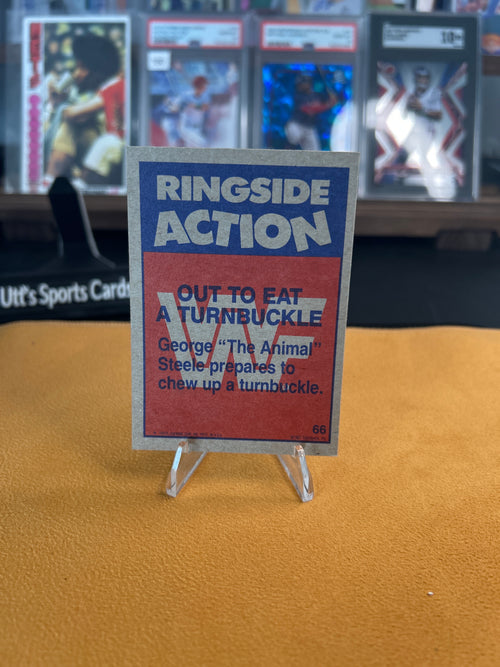 1987 Topps WWF #66 Out to Eat a Turnbuckle George the animal Steele card