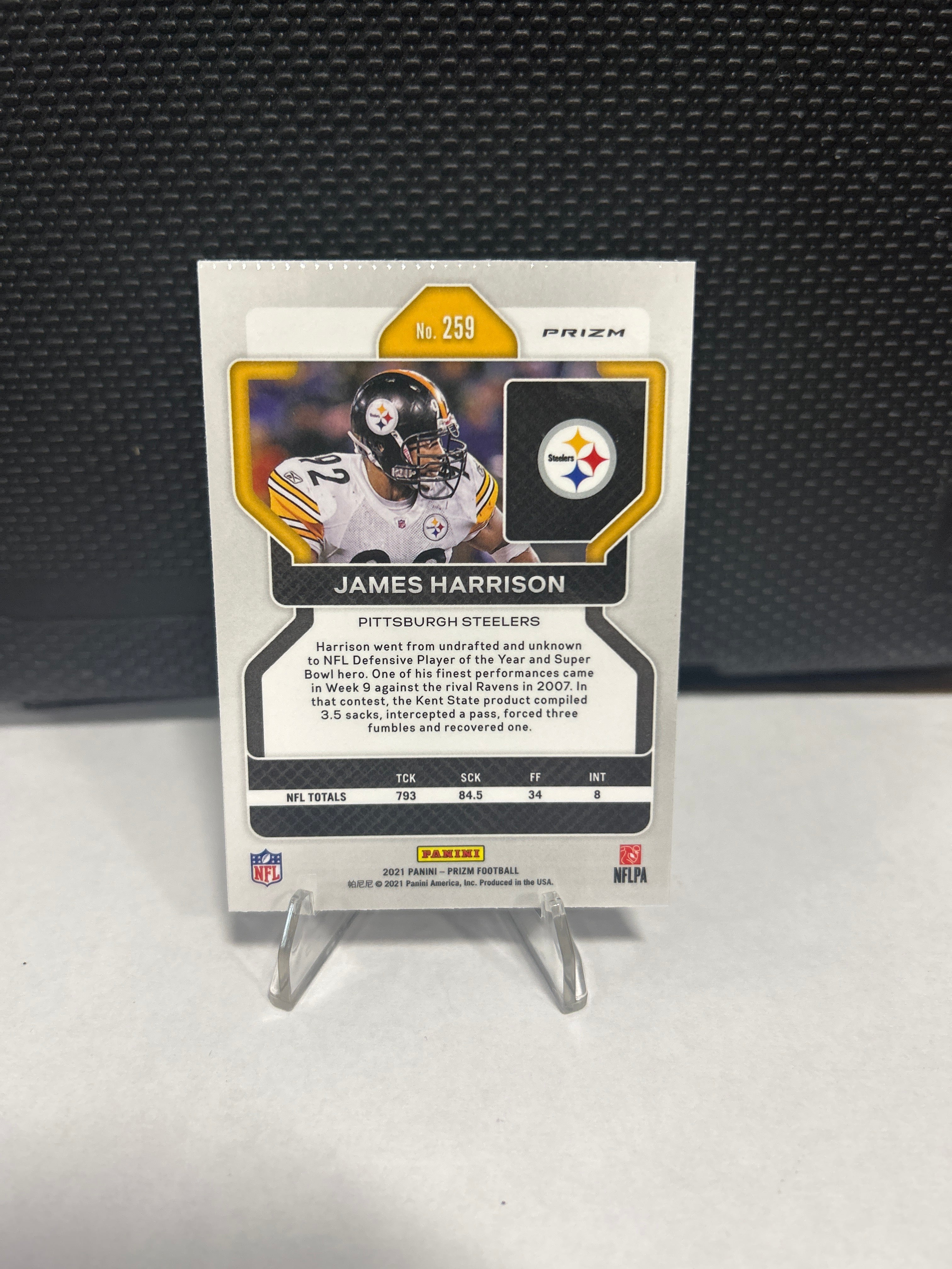💥2021 Panini Prizm James Harrison Red White Blue Prizm Pittsburgh Steelers #259
