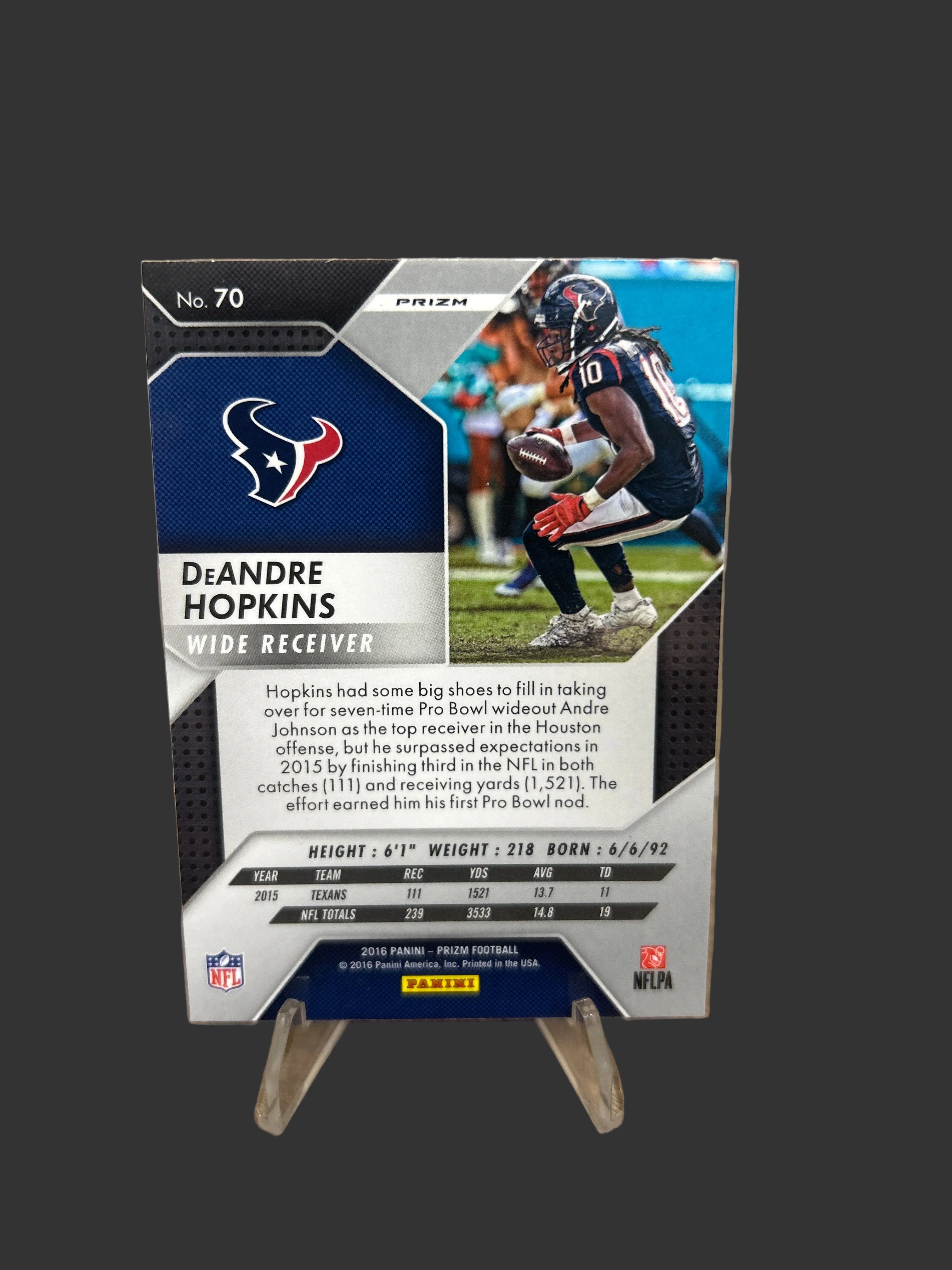 DeAndre Hopkins  2016 Panini Prizm RWB Disco Prizm Texans 70 PWE