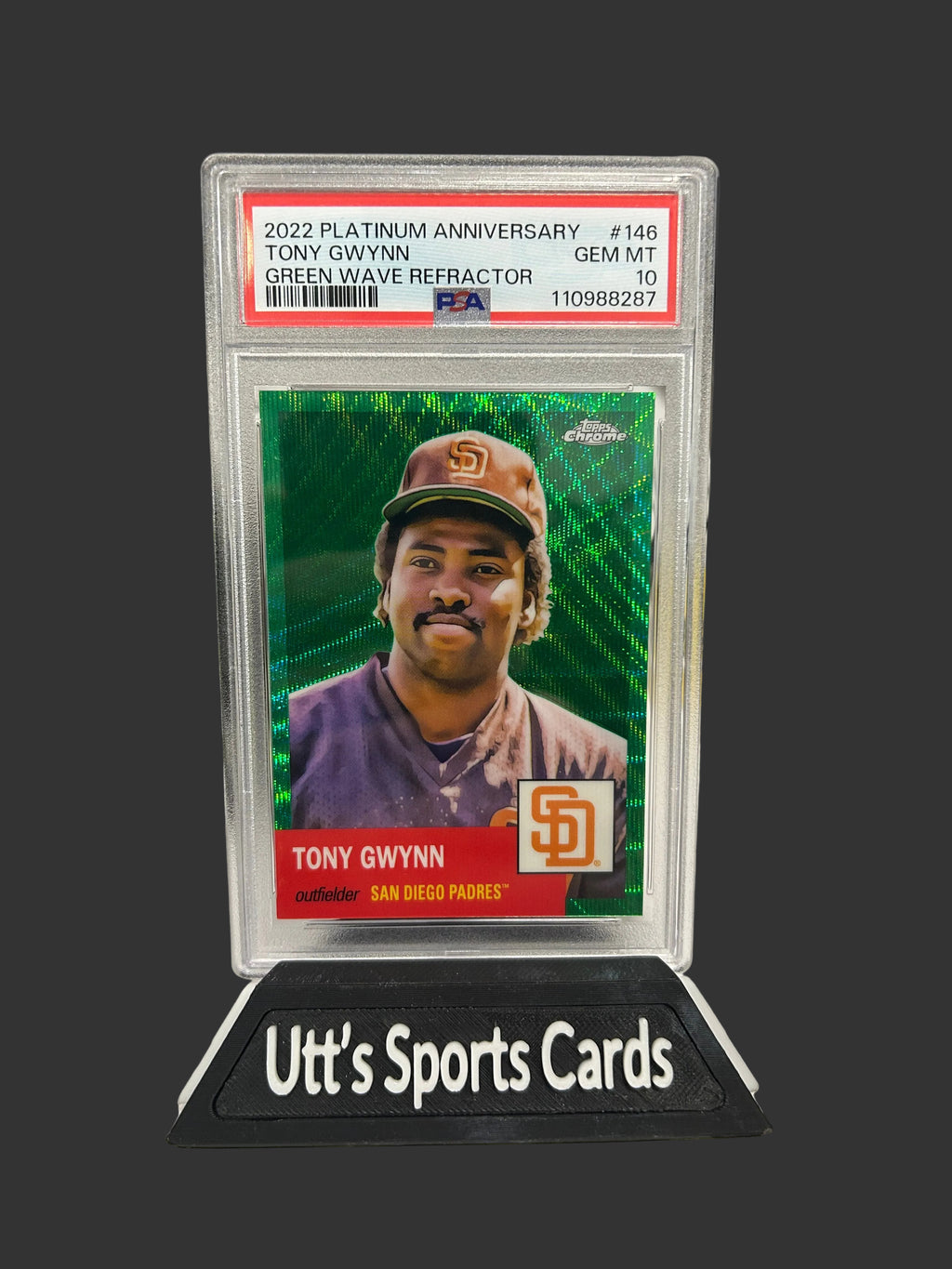 PSA 10 2022 Topps Chrome Platinum Anniversary Tony Gwynn Green Wave Refr#96/99