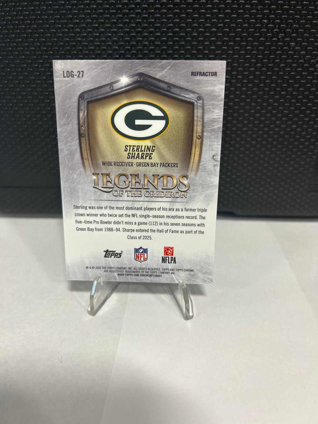 2025 Topps Chrome Football #LOG-27 Sterling Sharpe Legends Gridiron Refractor