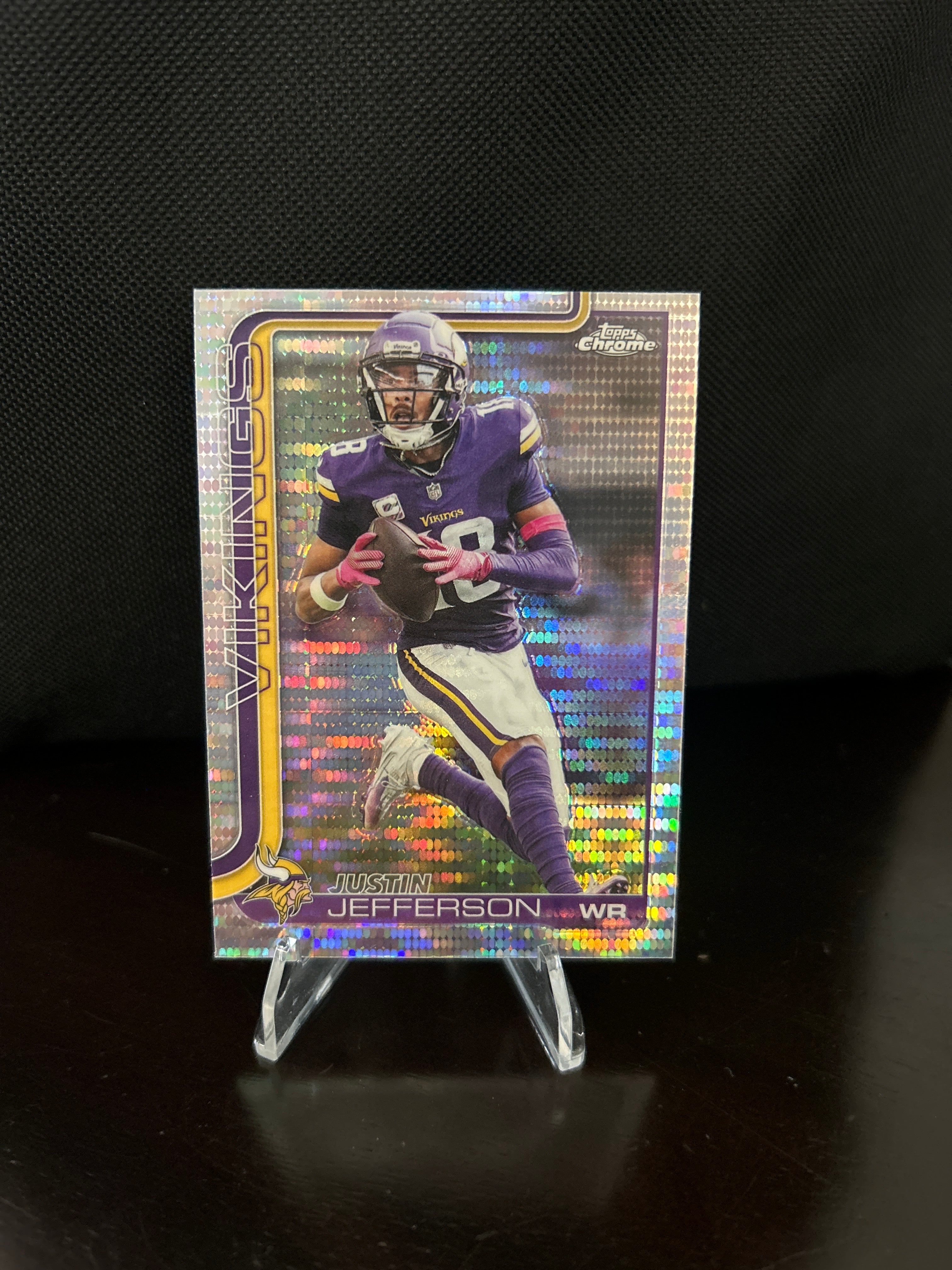 2025 Topps Chrome Pulsar Refractor - Justin Jefferson #195 Minnesota Vikings