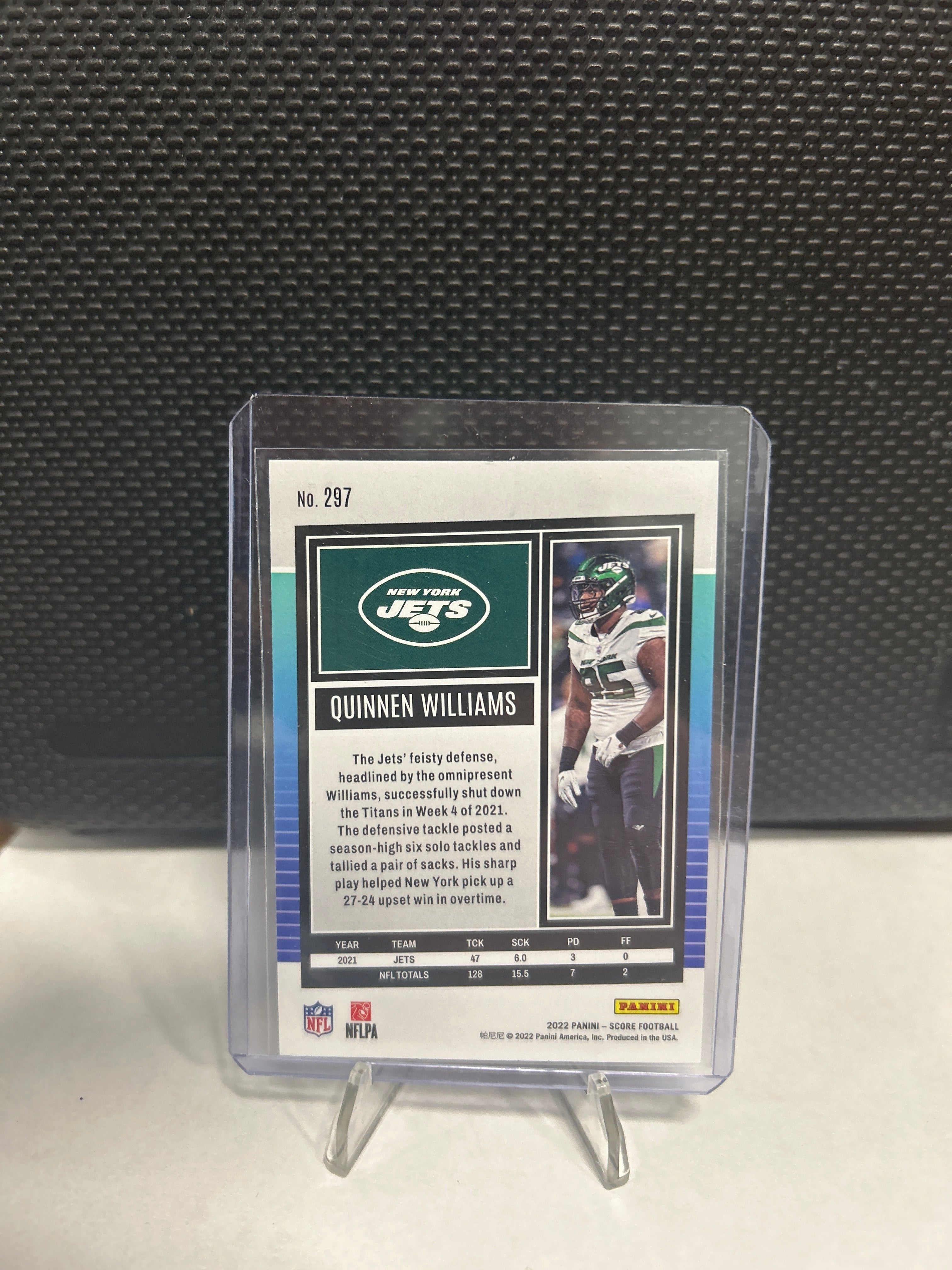 2022 Score #297 Quinnen Williams Gold New York Jets