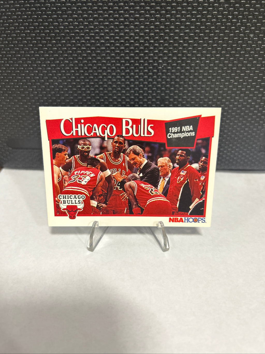 1991 NBA Hoops - CHICAGO BULLS TEAM CARD - Jordan - Pippen - Grant