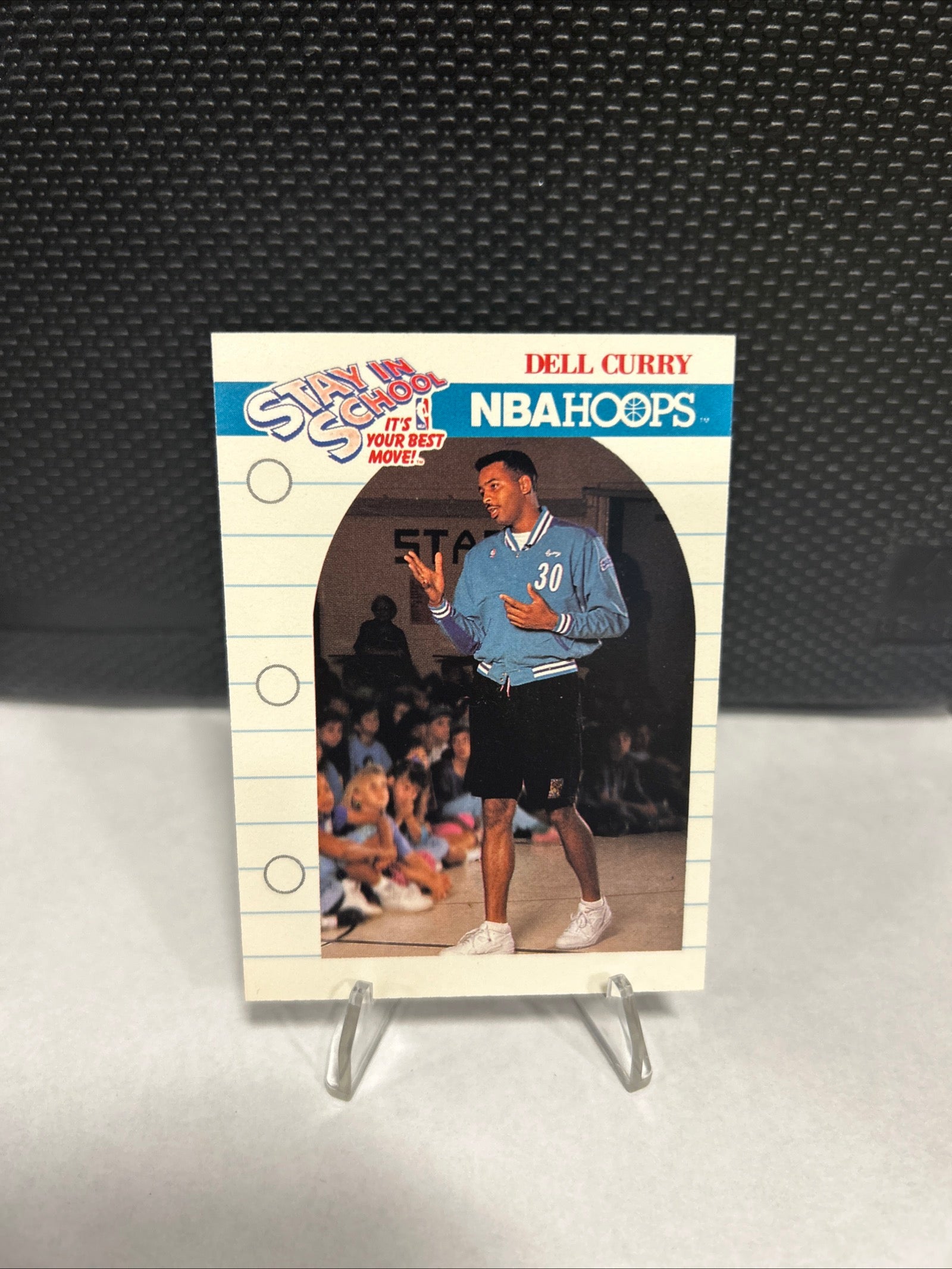 1990-91 NBA Hoops Dell Curry Stay in School #387 Charlotte Hornets Card