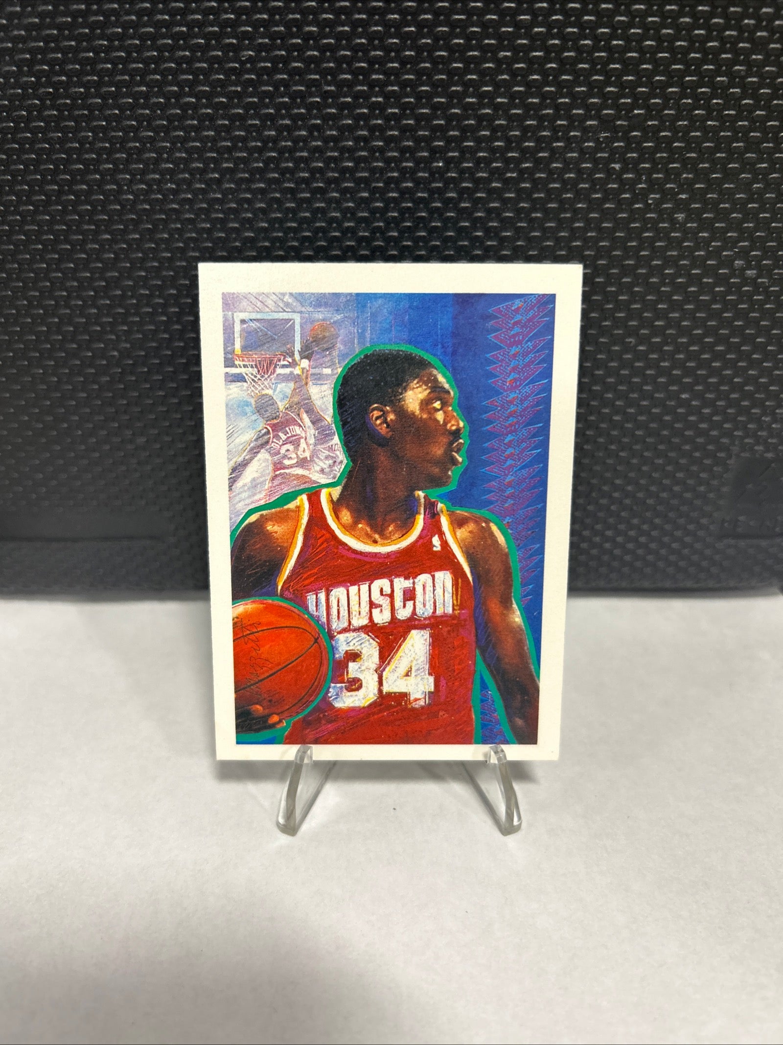 1990-91 NBA Hoops - Art Card Team Checklist Hakeem Olajuwon #364