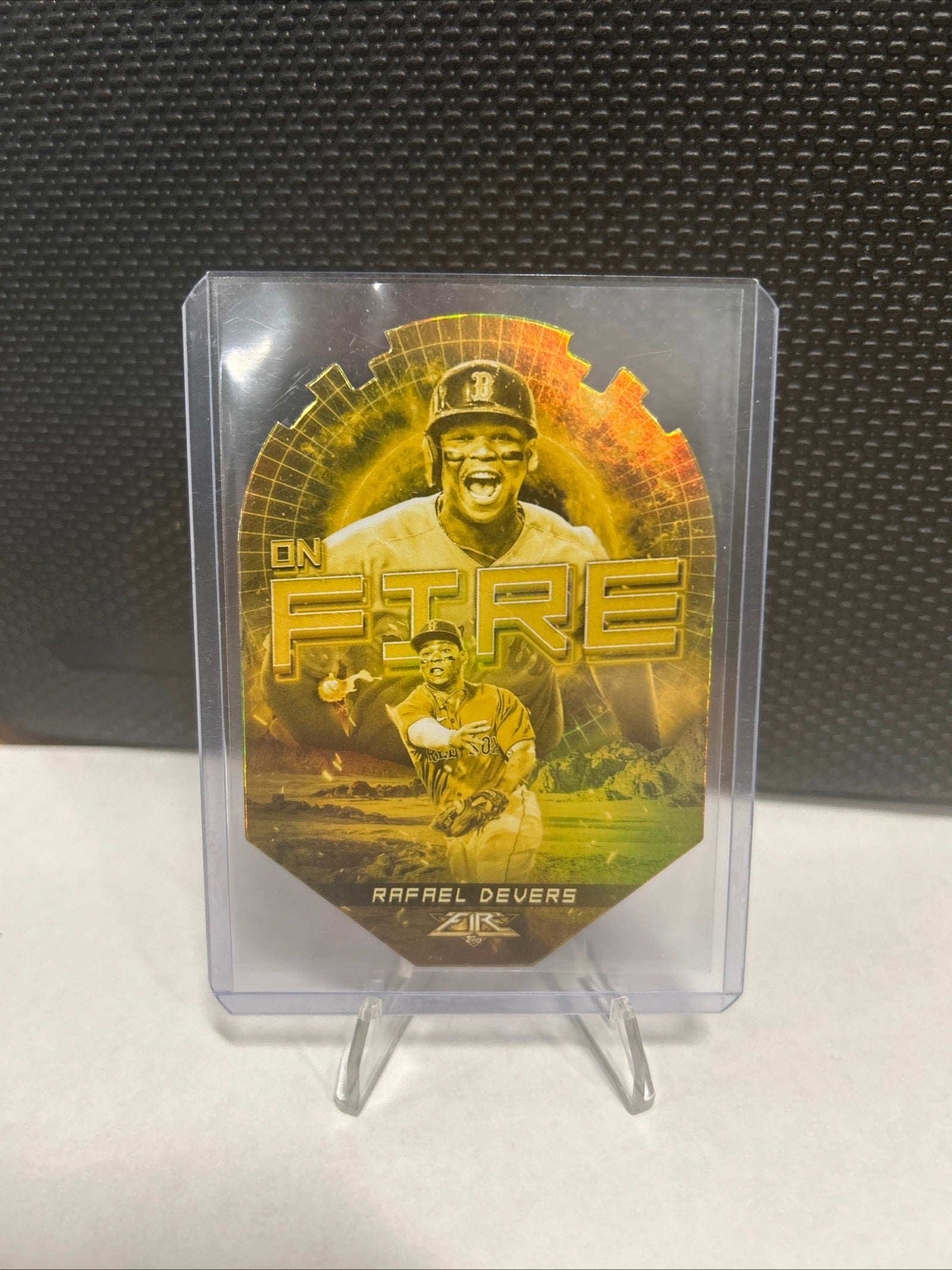 2022 Topps Fire En Fuego Rafael Devers #EF-14 Gold Minted Die-Cut SP Red Soxs