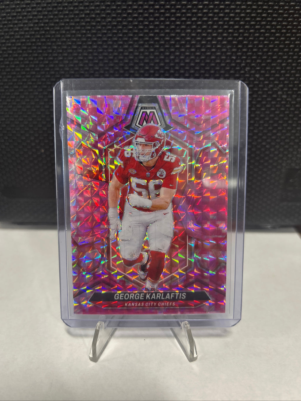 2024 Panini Mosaic - Mosaic Prizm #111 George Karlaftis PINK CAMO