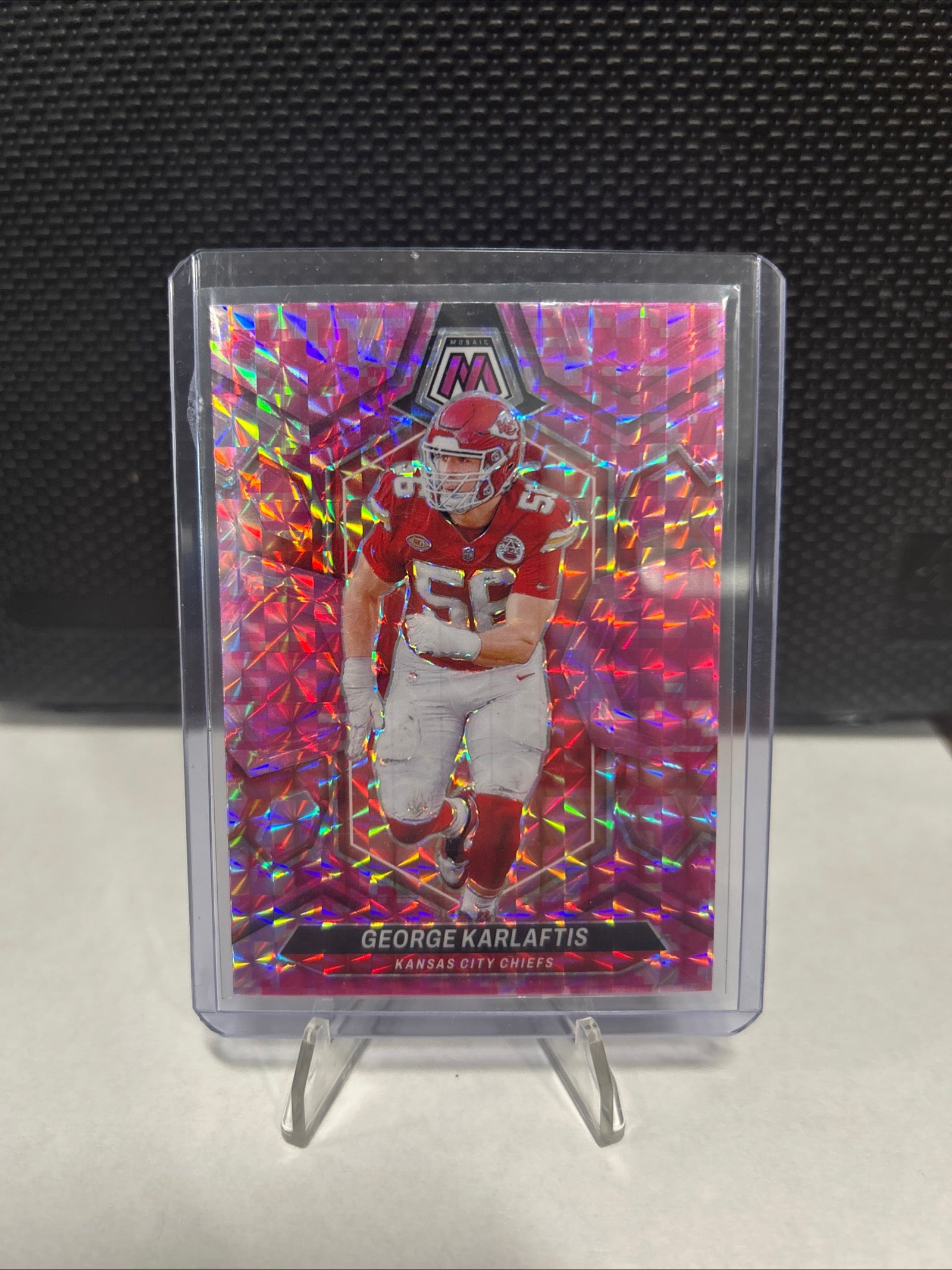 2024 Panini Mosaic - Mosaic Prizm #111 George Karlaftis PINK CAMO