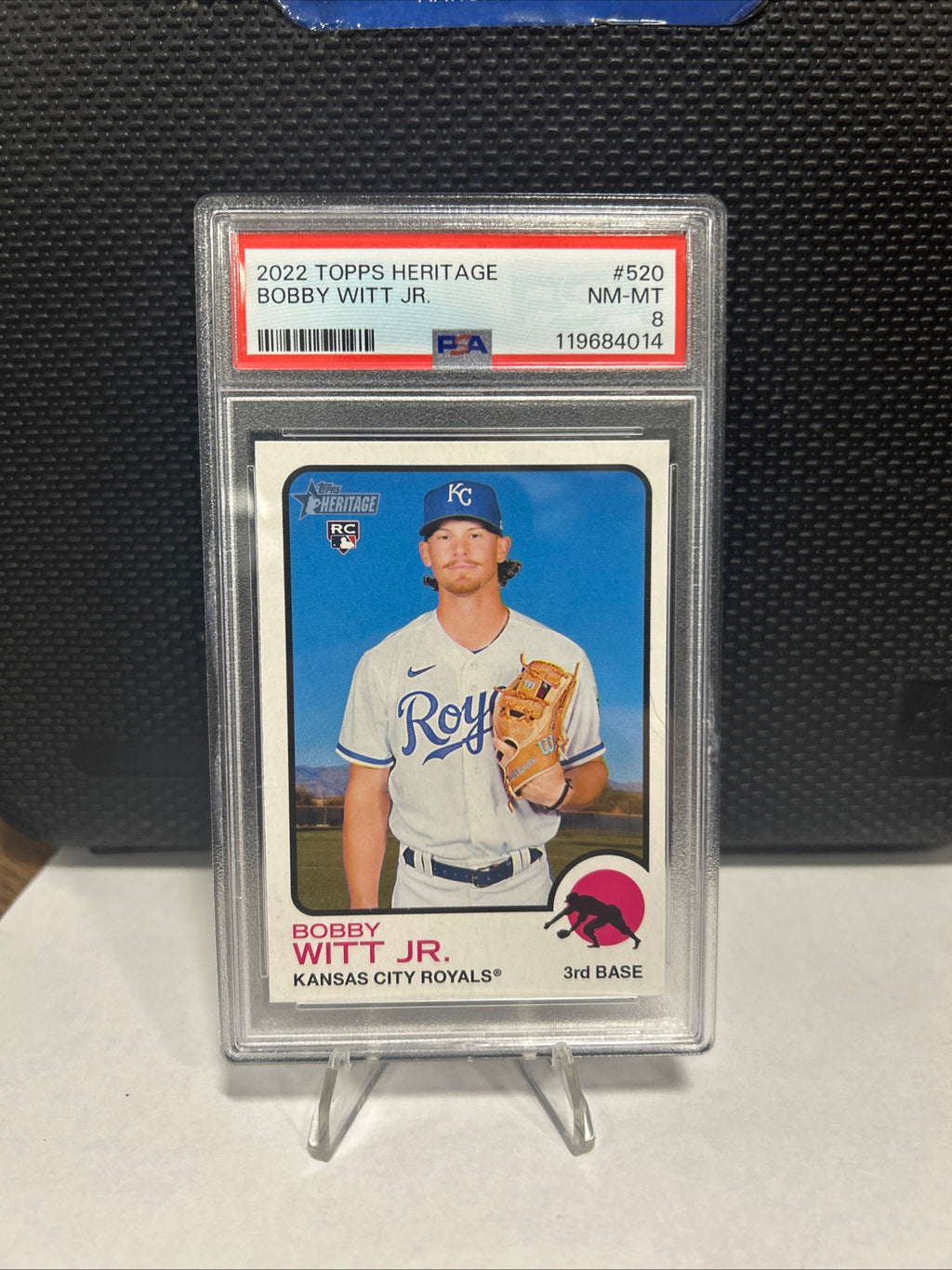 BOBBY WITT JR - 2022 Topps Heritage PSA 8 RC Kansas City Royals Rookie Card #520