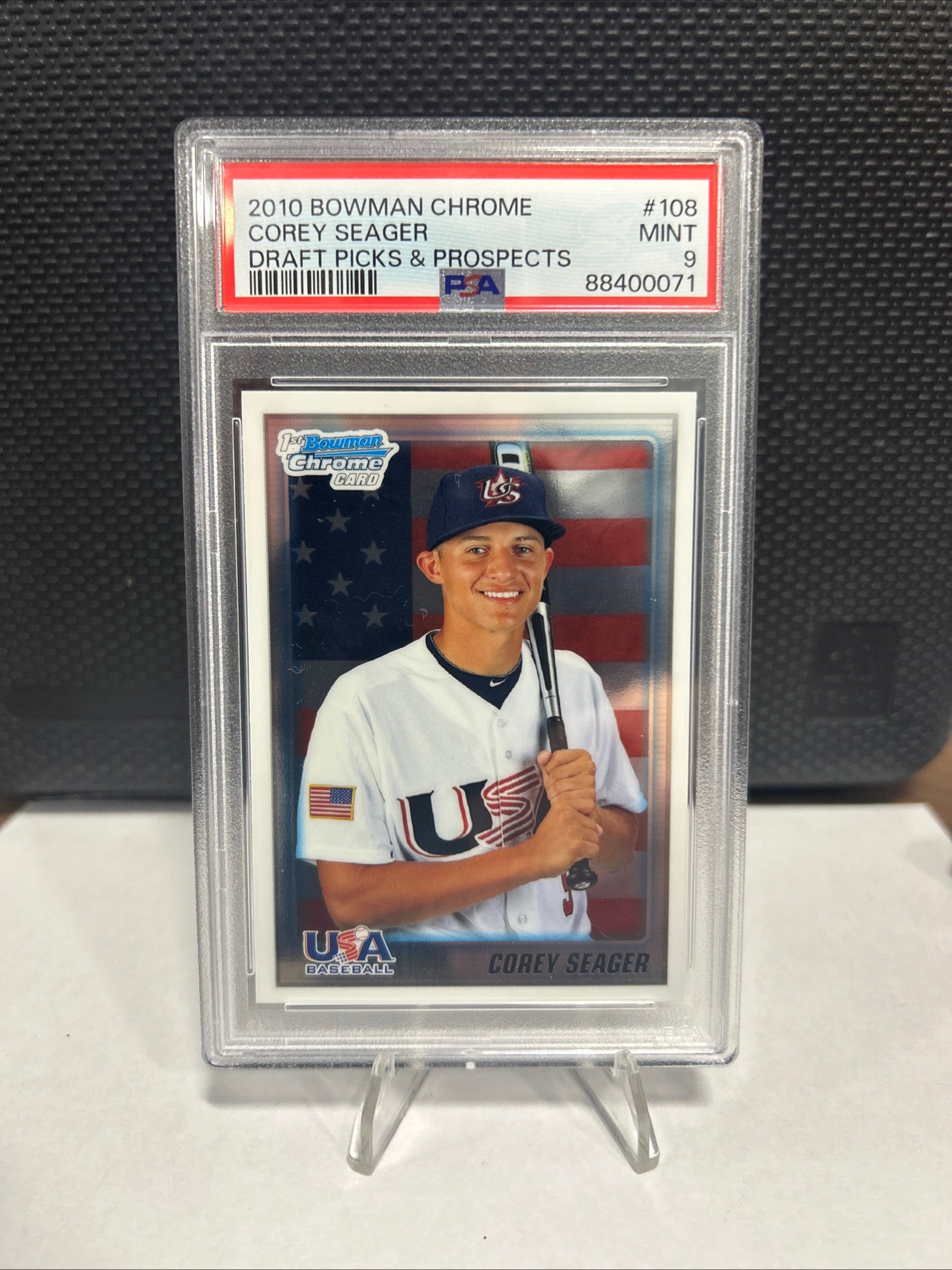 COREY SEAGER / 2010 BOWMAN CHROME RC USA TEAM *PSA 9