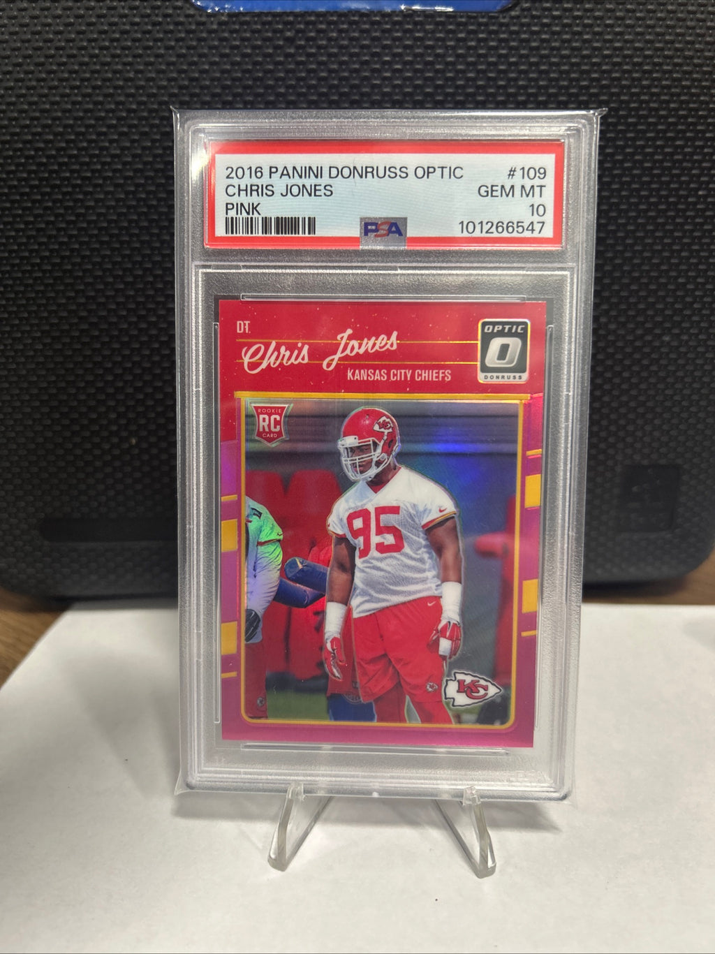 2016 Panini Donruss Optic 109 Chris Jones Pink Prizm RC PSA Gem 10 Chiefs
