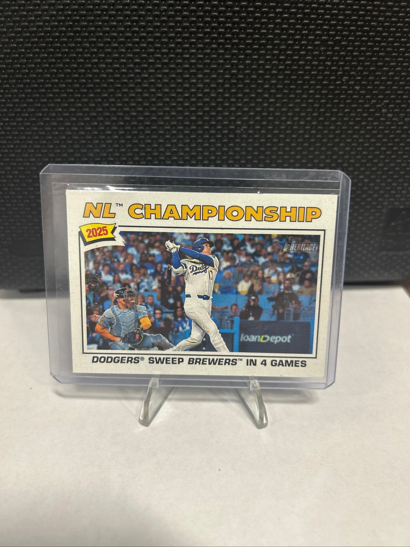 Topps Heritage 2026 NL Champions Dodgers #277 Sweep Brewers Baseball Card