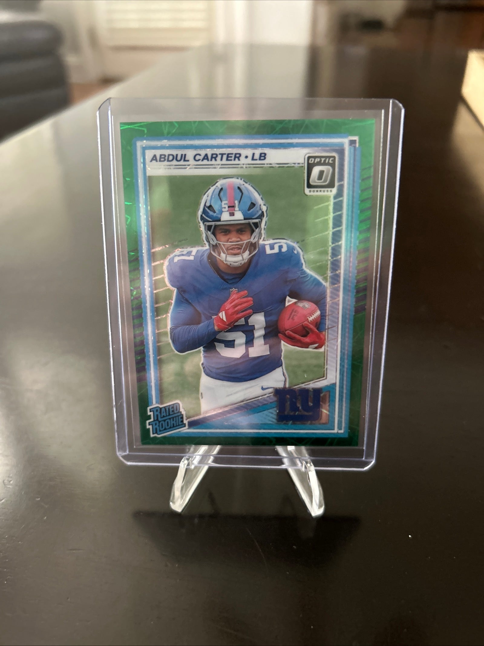 Abdul Carter 2025 Donruss Optic Rated Rookie Green Hyper #300 Giants