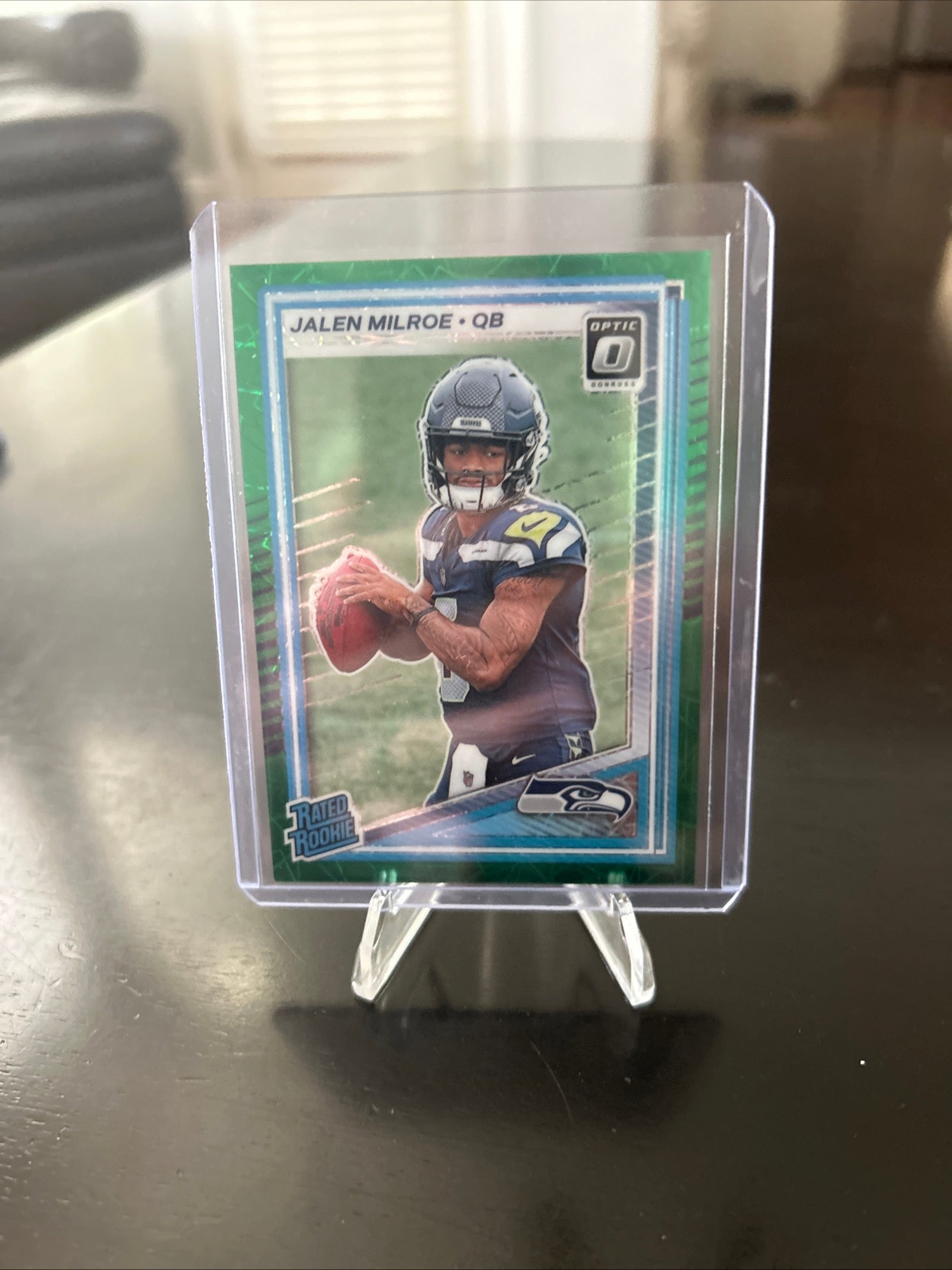 🔥ROOKIE🔥 Panini Optic Rated Rookie Jalen Milroe #253 Green Velocity Seahawks …